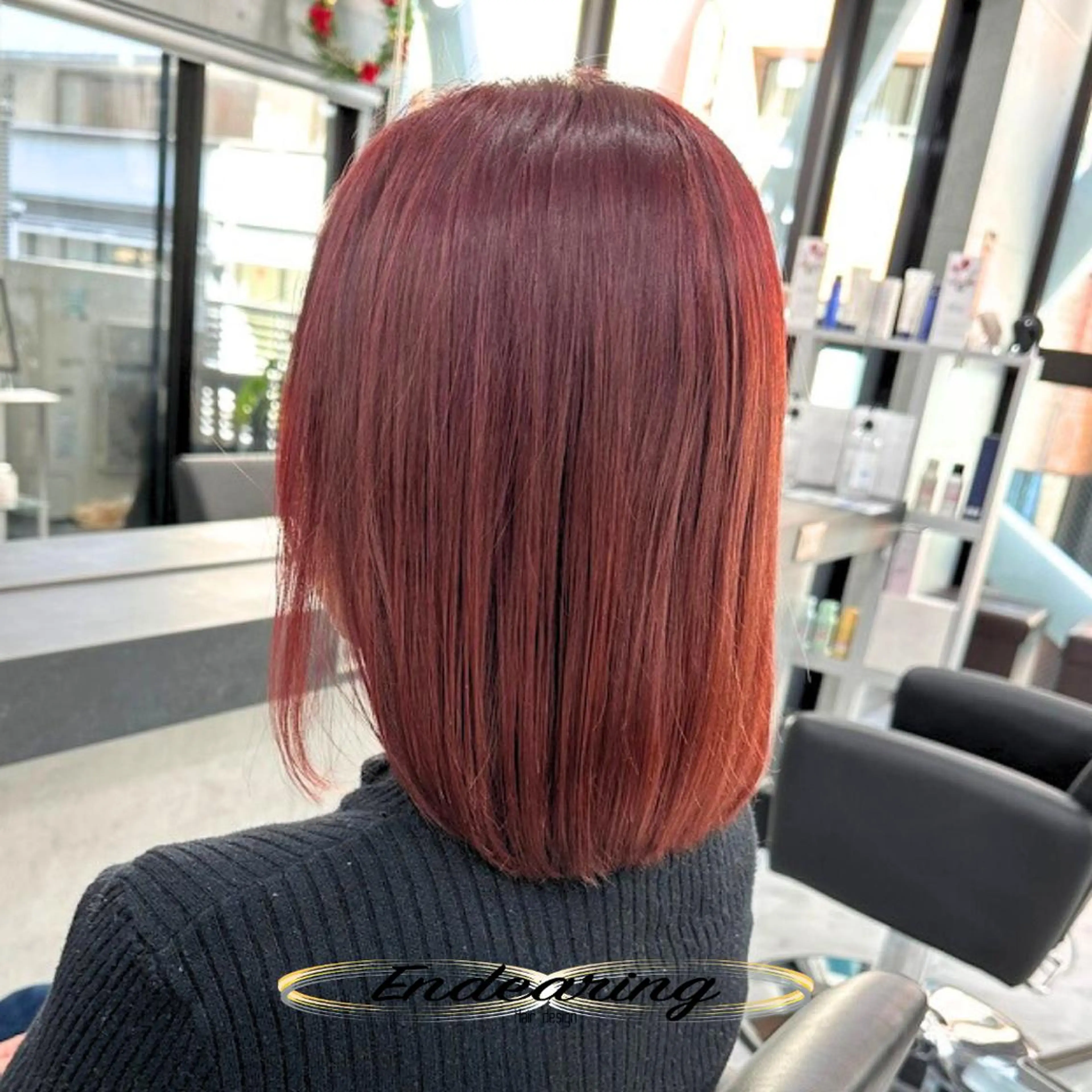 ミディアム ボブ カット ヘアカラー Endearing 銀座/レイヤーカットのヘアスタイル