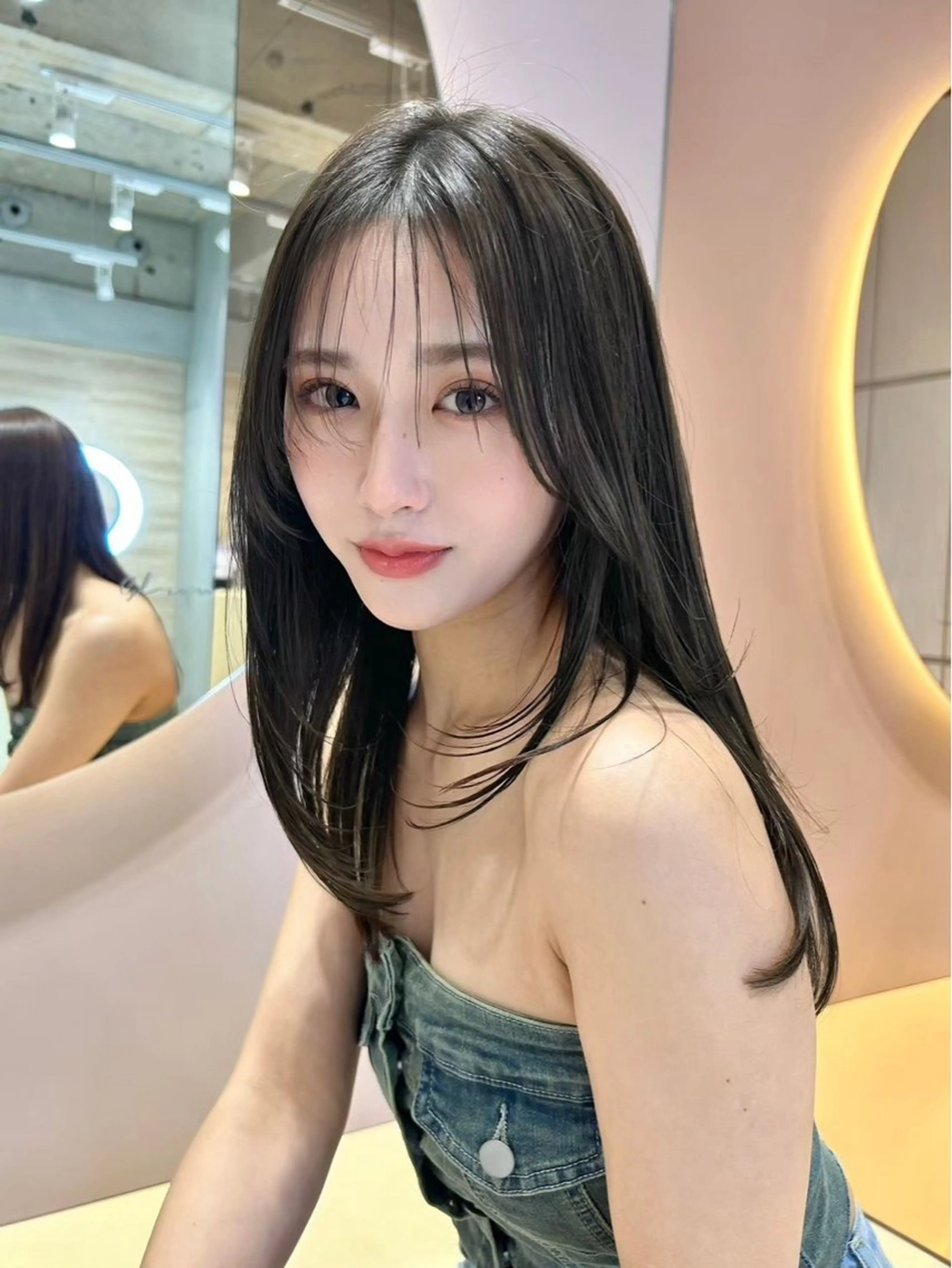 ミディアム カット ヘアカラー 縮毛矯正 ブリーチなし髪質改善 🎀GLROW のんのヘアスタイル
