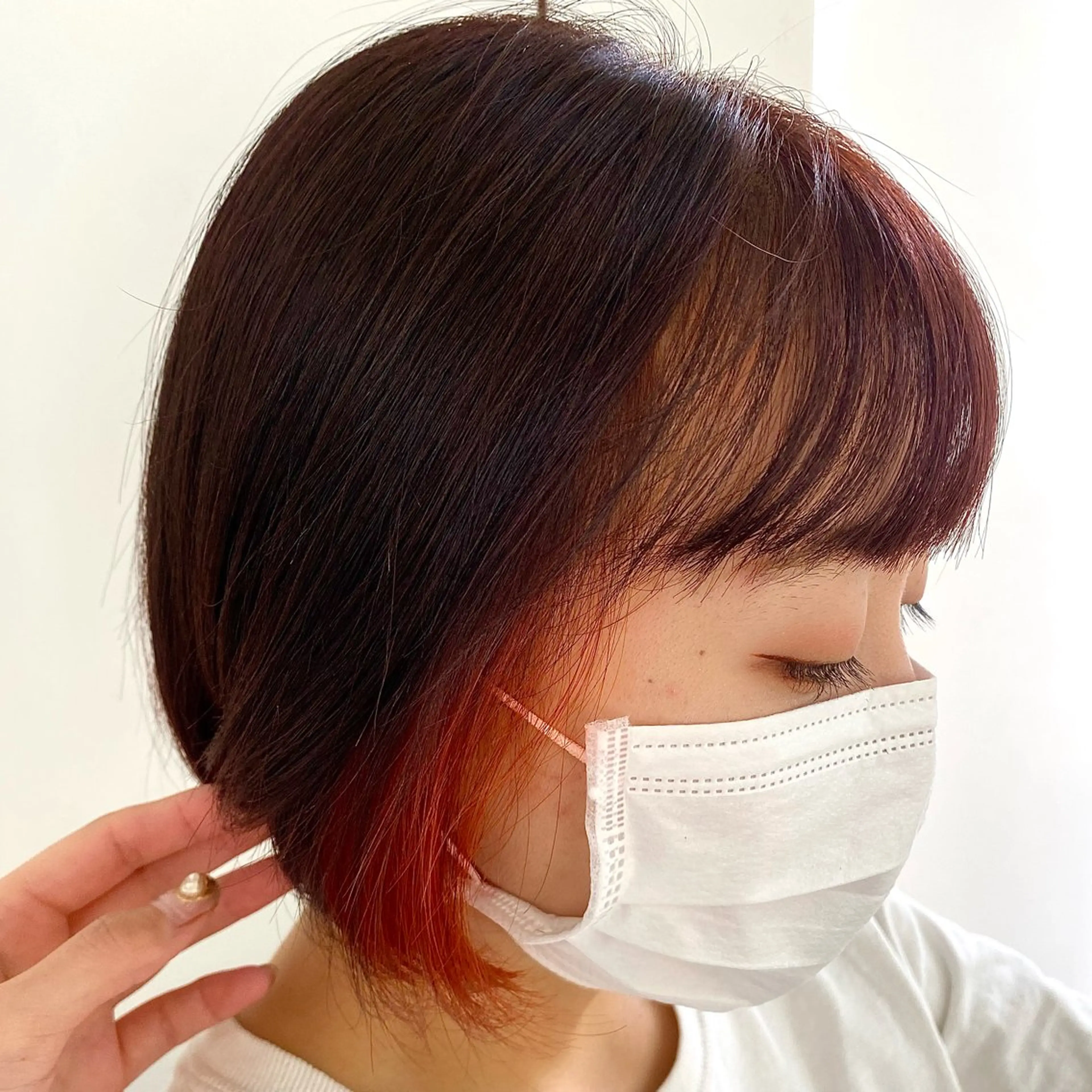 ショート レッドブラウン ボブ ヘアカラー SALOWIN銀座PAYⅡ店所属・GINZARay2 風本朱里🐥のヘアスタイル