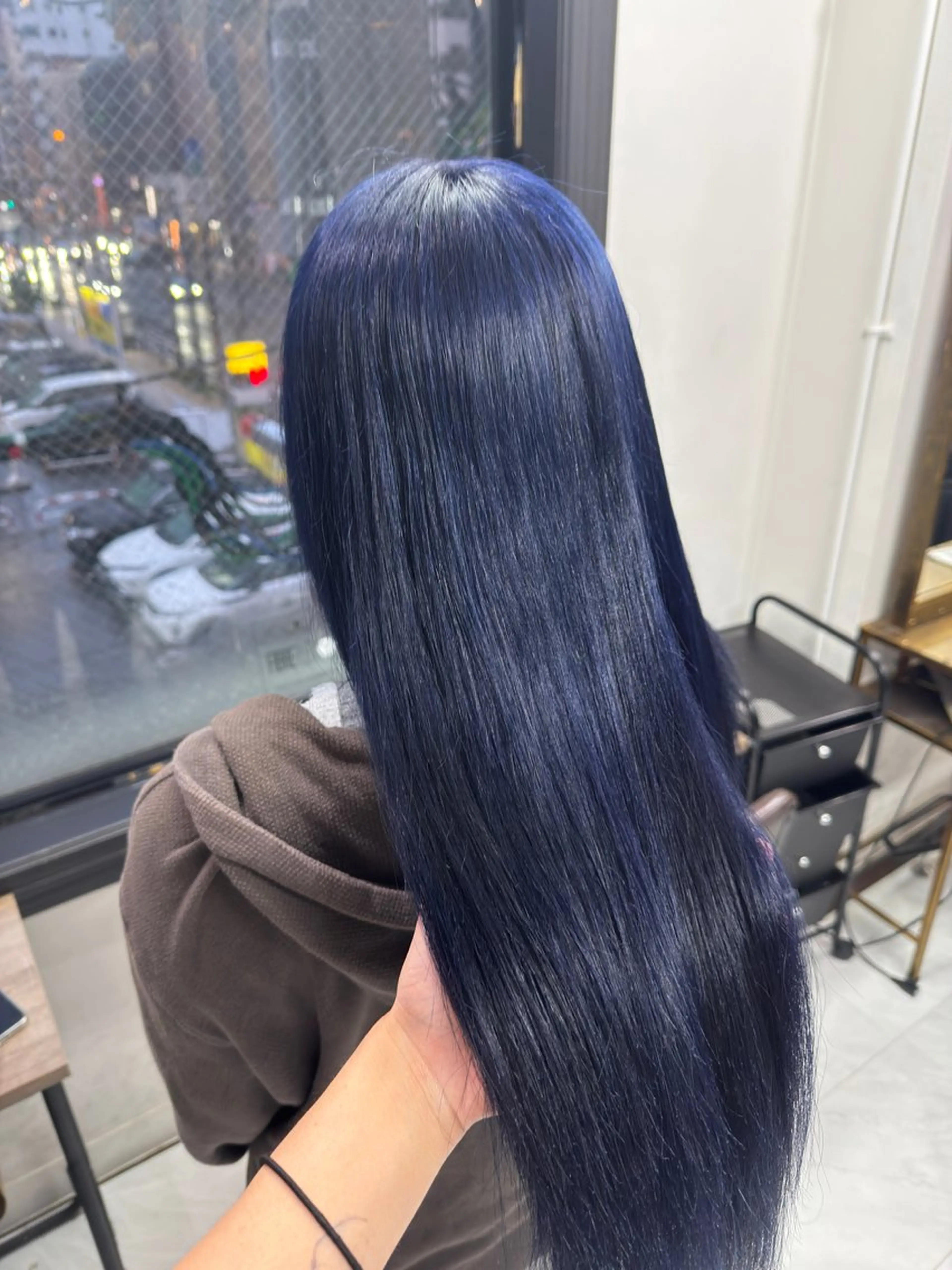 ロング カラー ハイトーンカラー ネイビーカラー ハイトーン/黒染め 剥がし/エデン🥀のヘアスタイル
