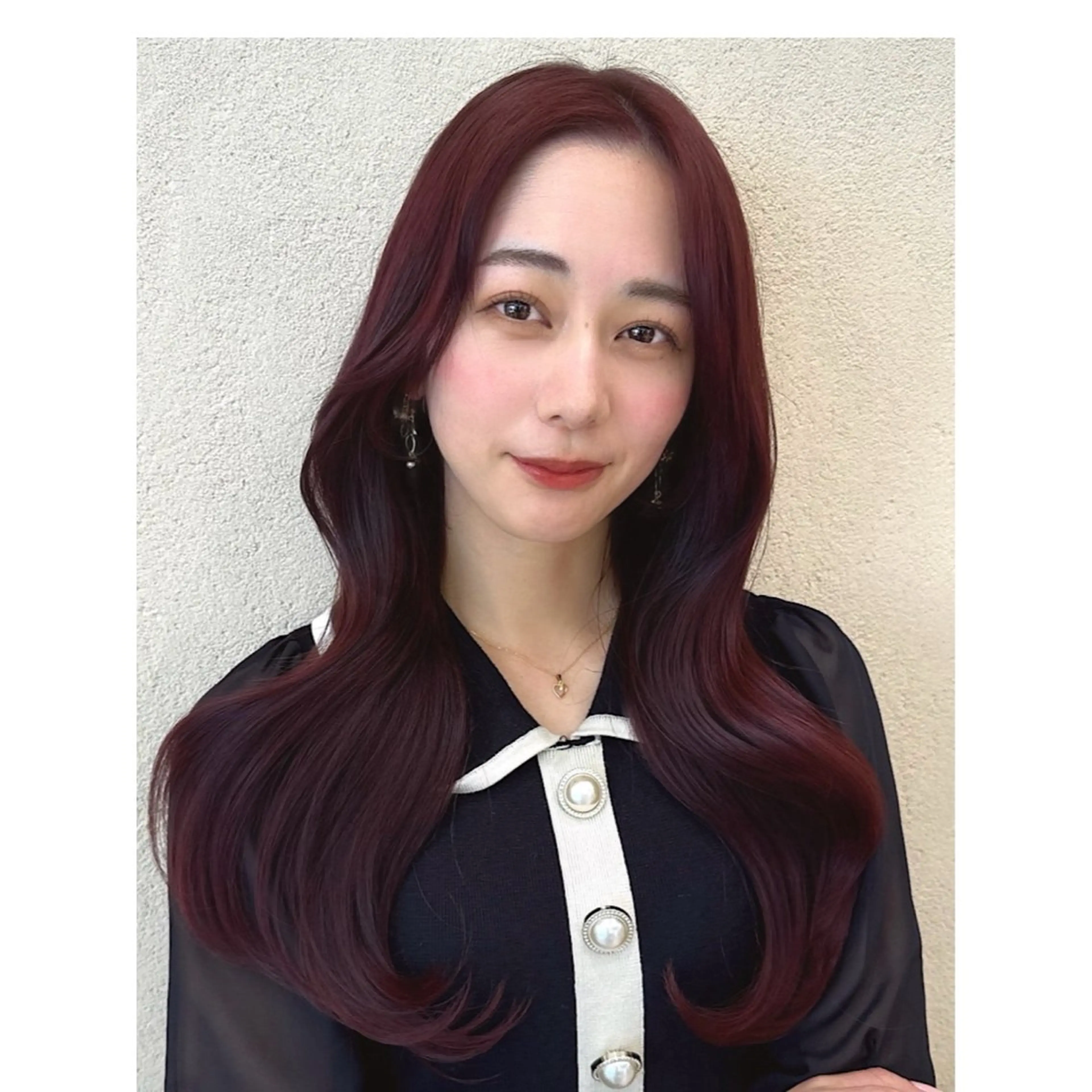 ロング アッシュ くびれヘア ハイライト 髪質改善 ヨシンモリ カット ヘアカラー トリートメント 韓国レイヤー/ミルク ティー🦋高橋　暖のヘアスタイル
