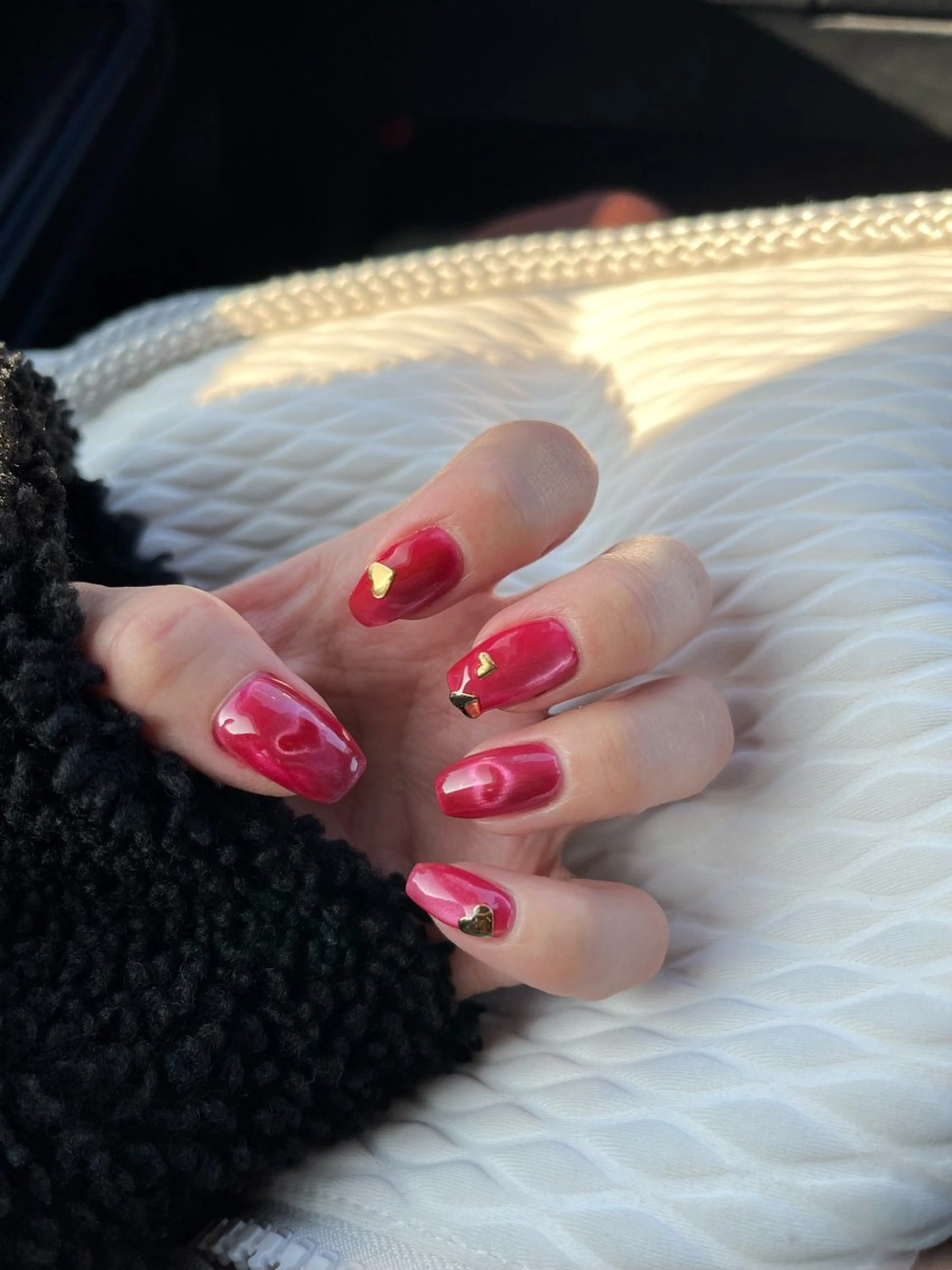 ネイル ハート マグネットネイル Nailsalon E's cafeのネイルデザイン