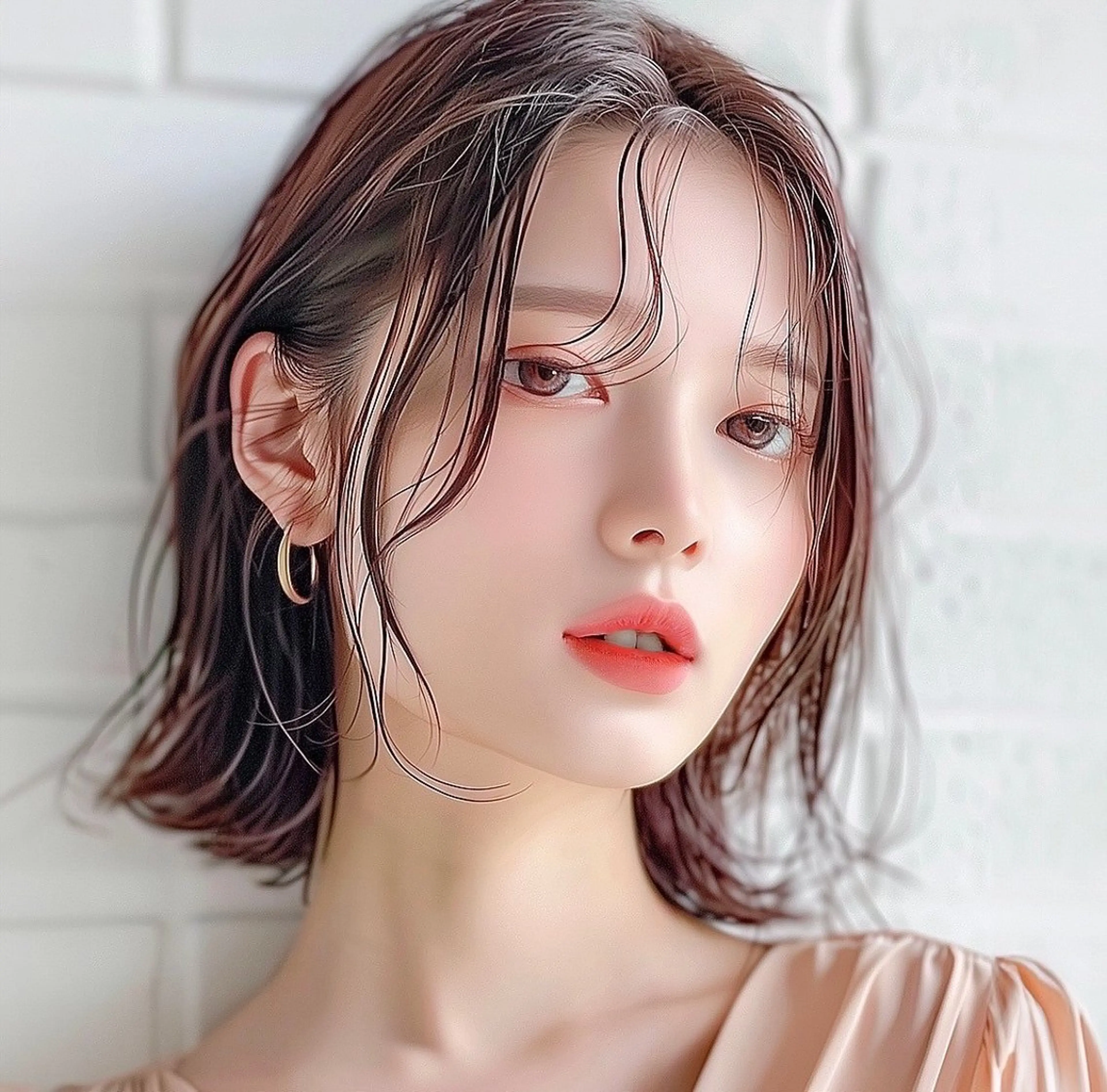 ミディアム カラー カット ヘアカラー トリートメント 似合わせカット得意 仁井亮のヘアスタイル