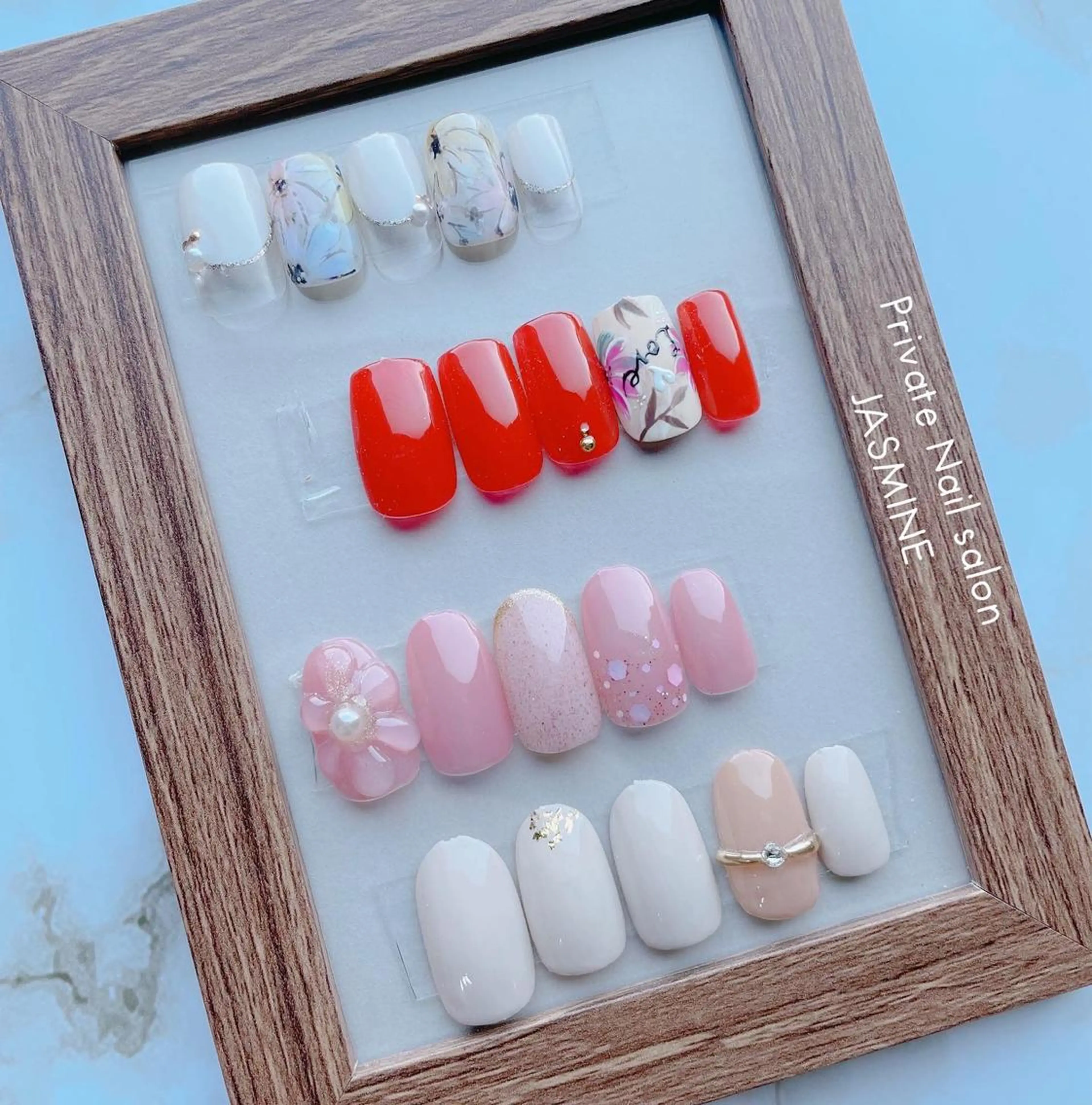 ネイル フラワーネイル ぷっくりネイル シンプルネイル 春ネイル Nail salon JASMINEのネイルデザイン