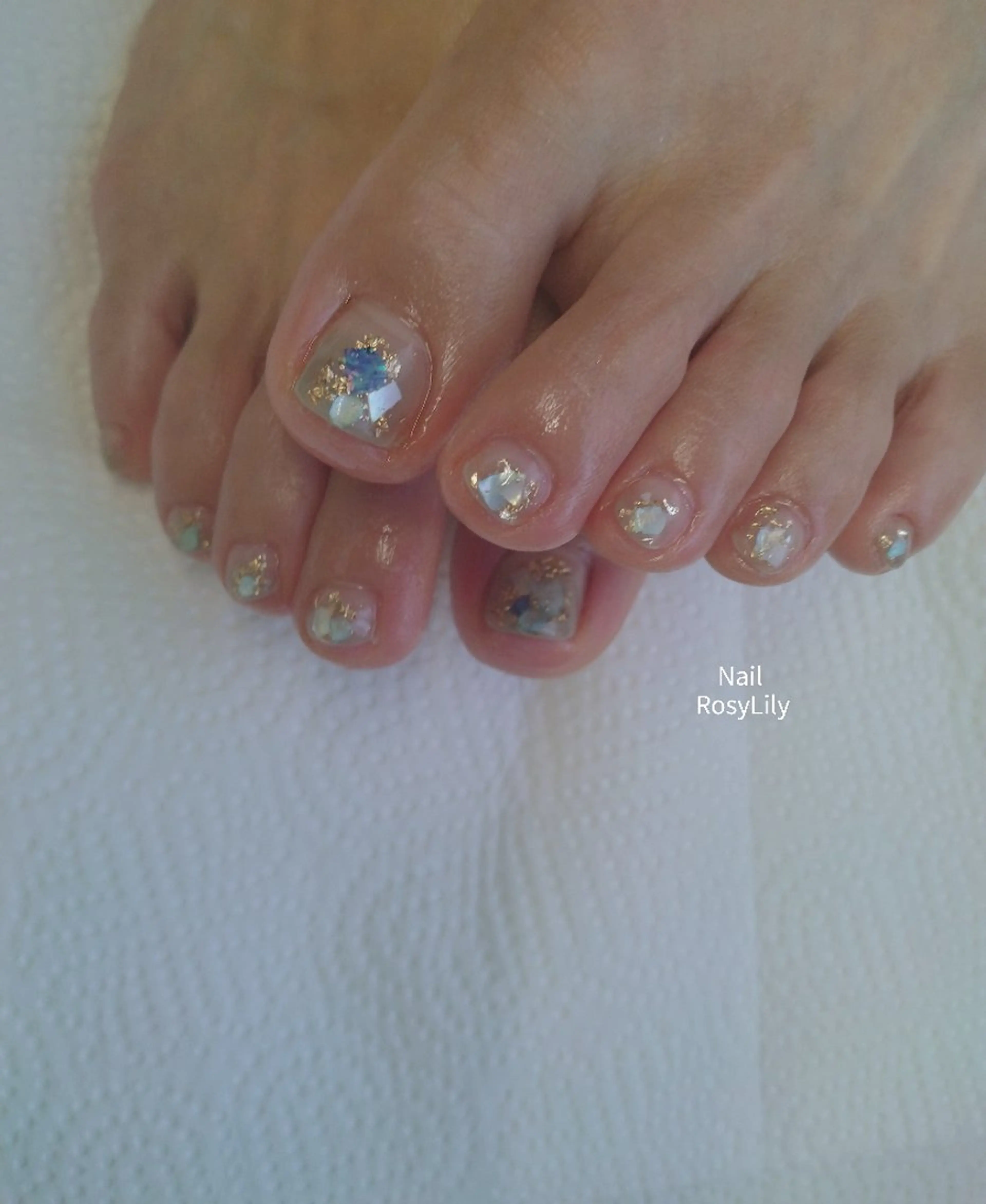 ネイル クリアネイル フットネイル ジェルネイル 持ち込み フットネイル プライベートサロン RosyLily所属・プライベートサロン Rosy Lilyのネイルデザイン