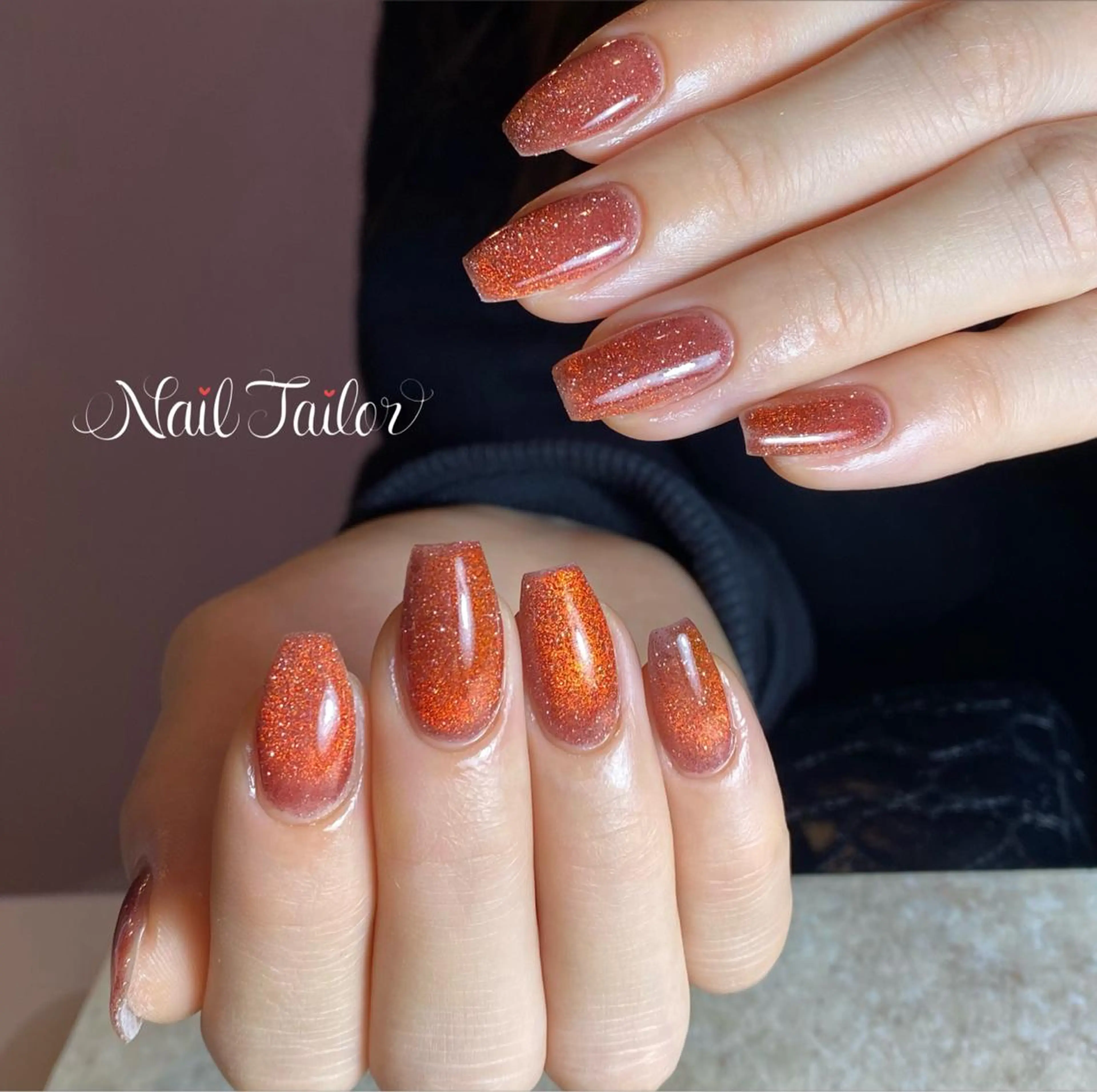ネイル 長さ出し フラッシュネイル フラッシュマグ ジェルネイル キラキラネイル ハンドネイル 〜Nail Tailor〜　ネイルテイラー所属・NailTailor ネイルテイラーのネイルデザイン