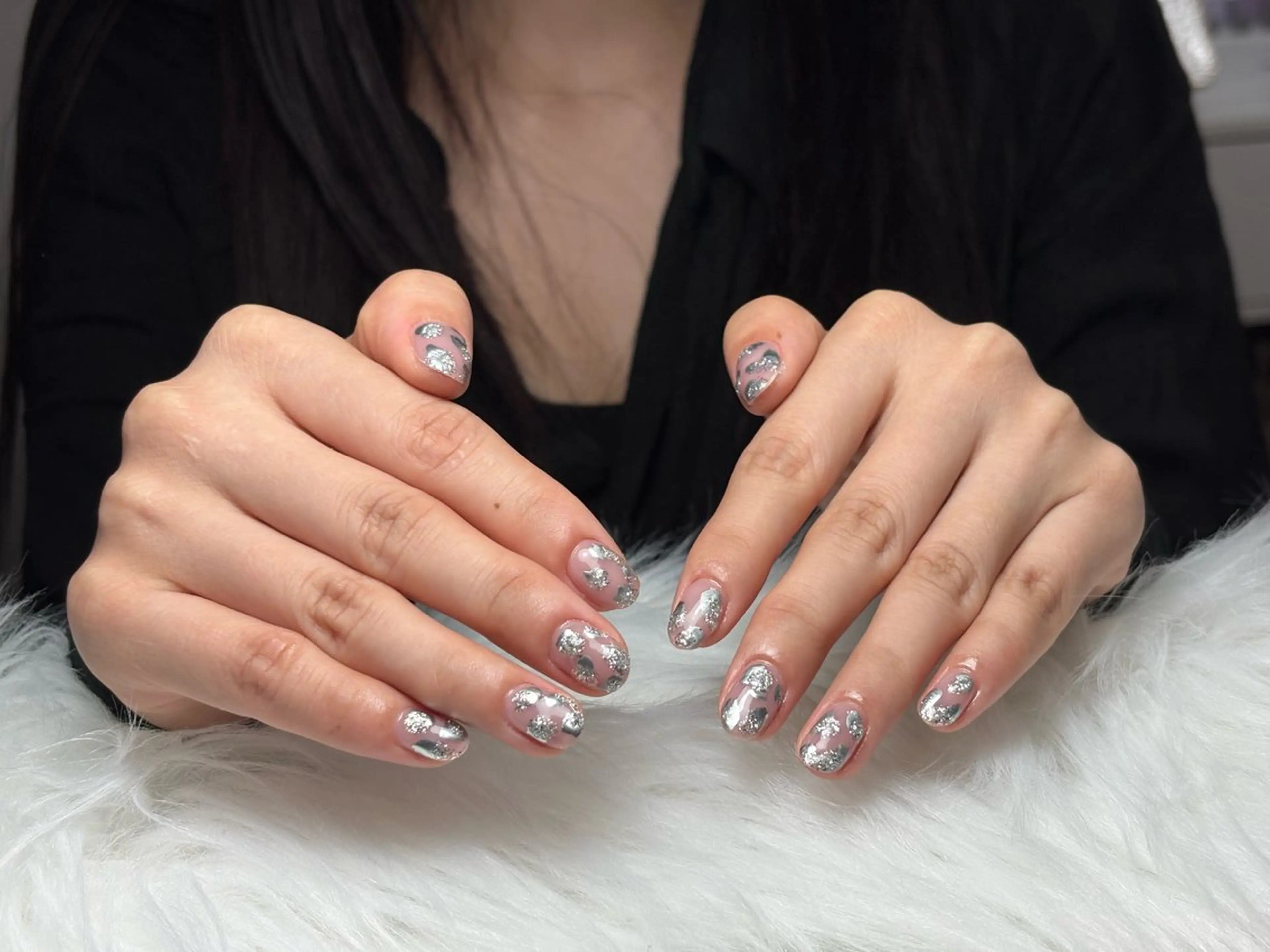 ネイル アートネイル 長さ出し ジェルネイル マグネットネイル ニュアンスネイル なな_ CloudyChanのネイルデザイン