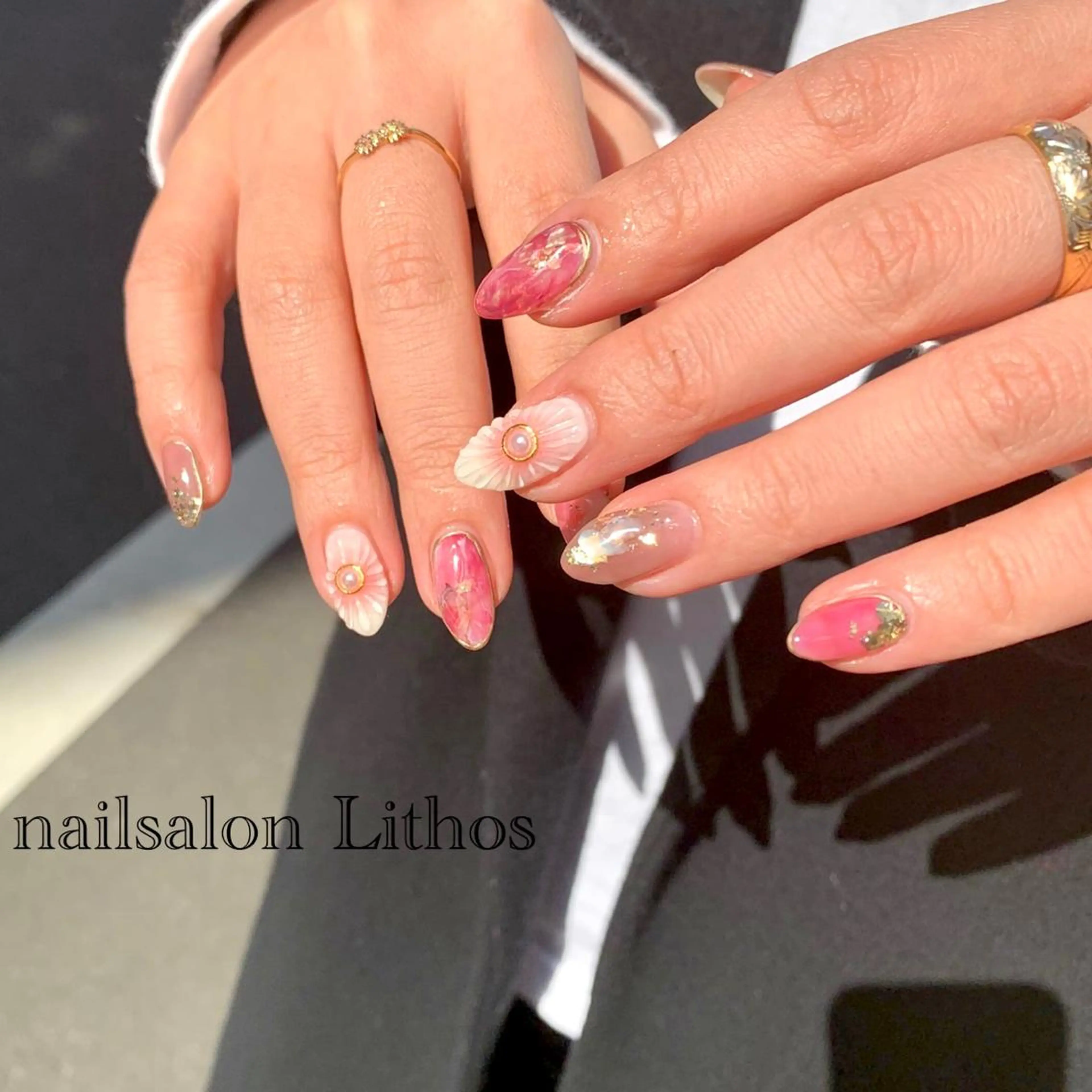 ネイル 春ネイル ハンドネイル nailsalon Lithos所属・nailsalon Recontreのネイルデザイン