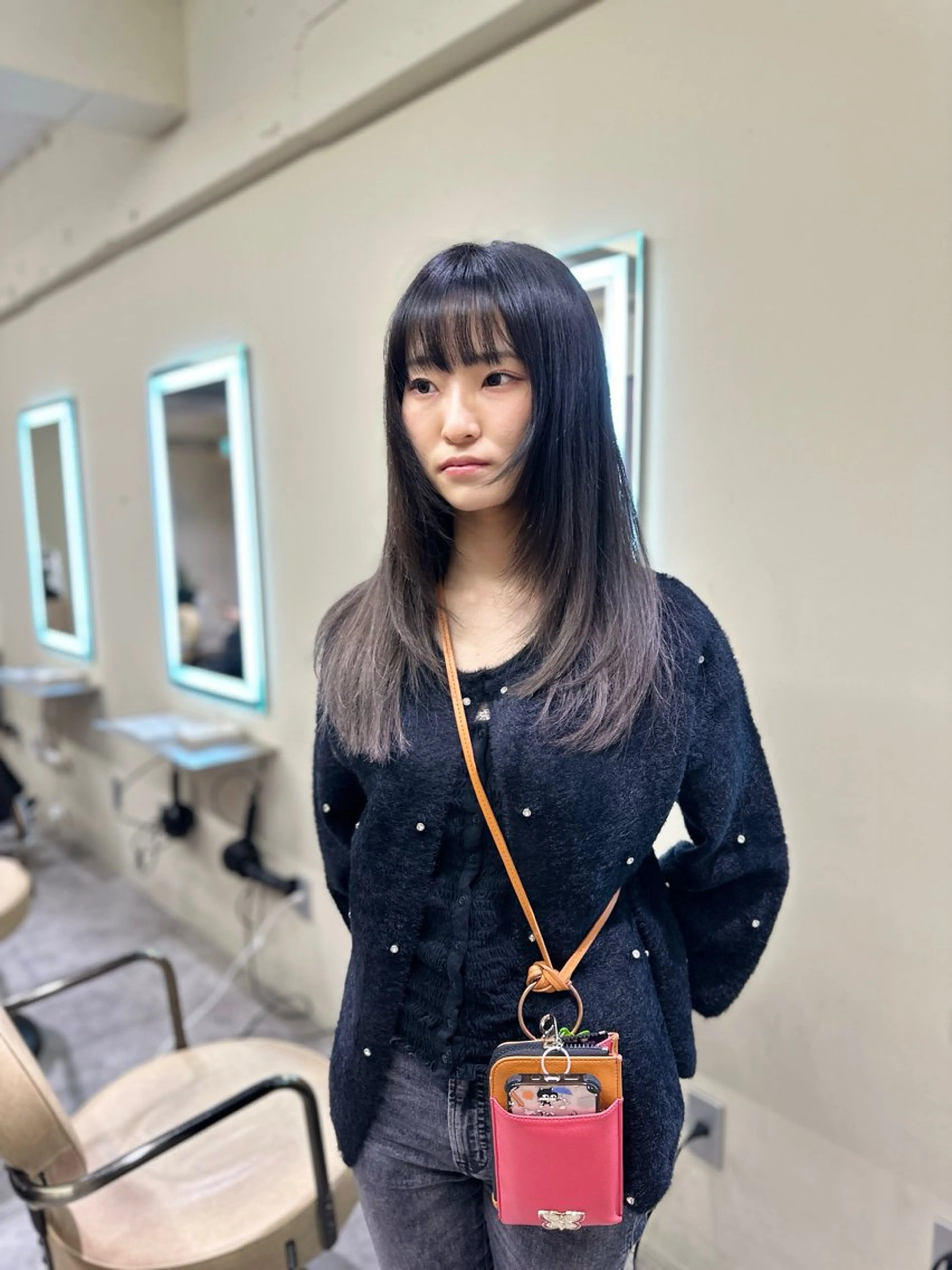 ロング カラー アディクシーカラー バレイヤージュ ブリーチ デザインカラー ダブルカラー カット ヘアカラー トリートメント レイヤーカット nude ヘア大和のヘアスタイル
