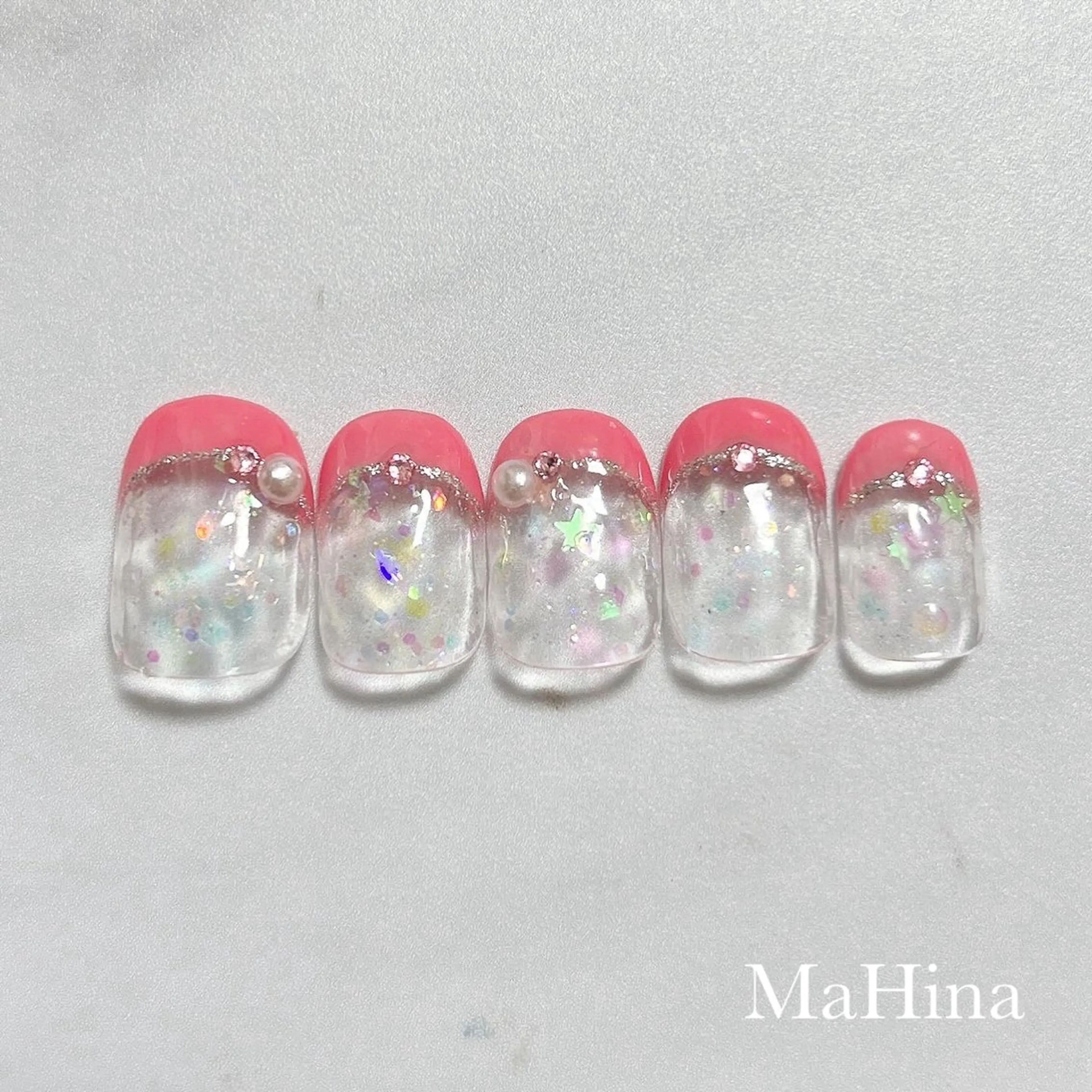 ネイル フレンチネイル キラキラネイル ハンドネイル Healing Salon...MaHina(マヒナ)所属・MaHina🌙 salonのネイルデザイン
