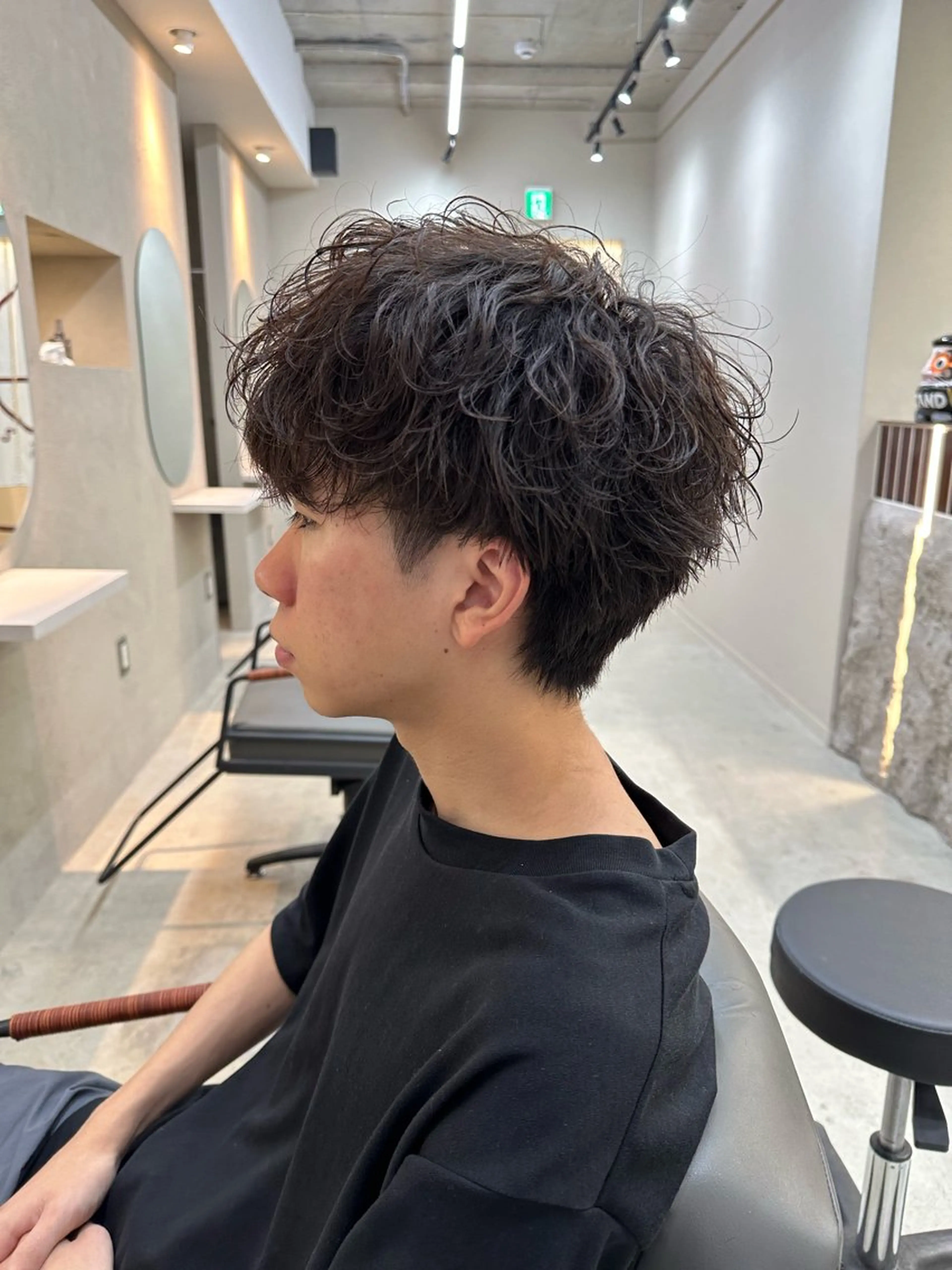 ショート パーマ メンズ カット パーマ 木下 健心のヘアスタイル