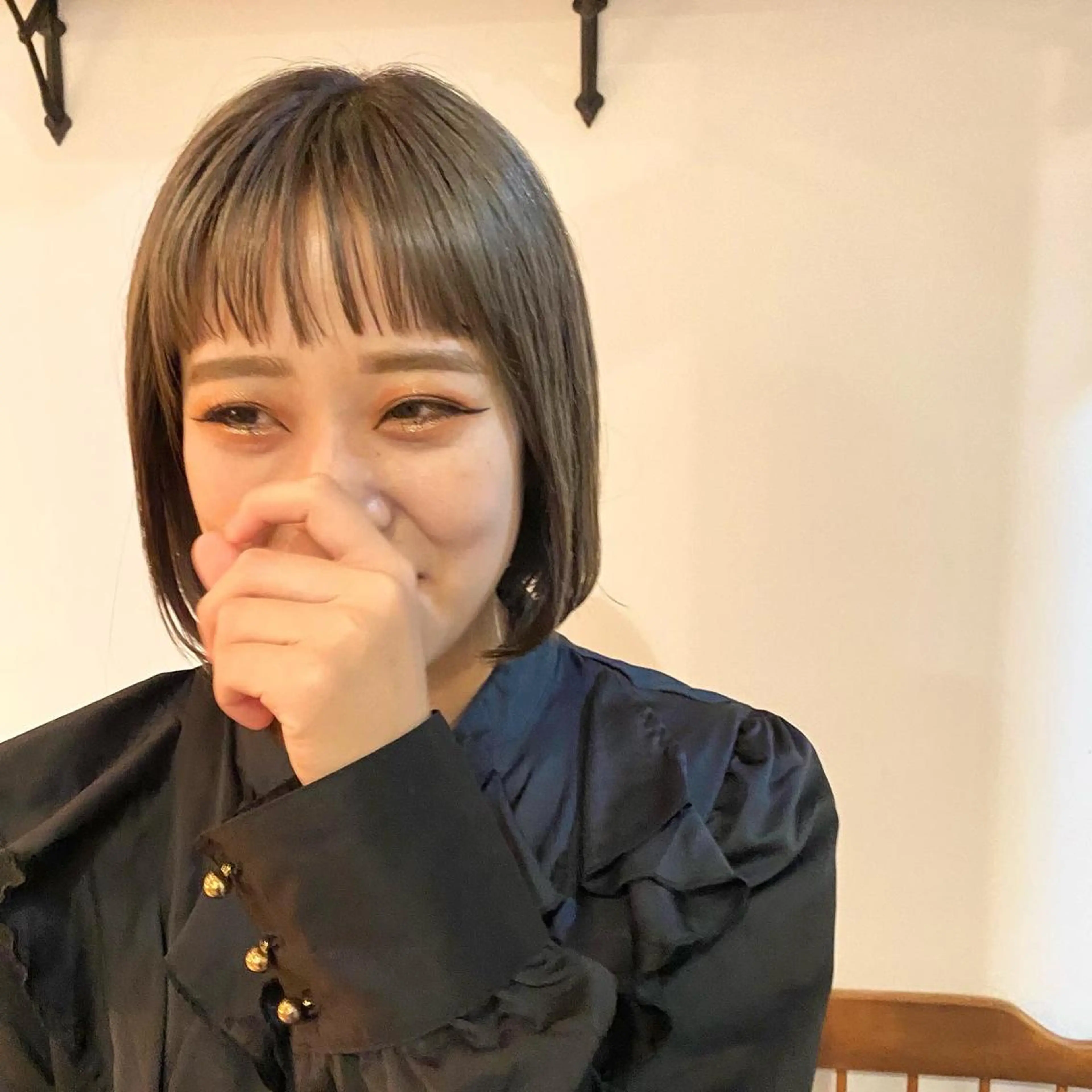 ミディアム 店長　ショート& パーマ　坂本のヘアスタイル