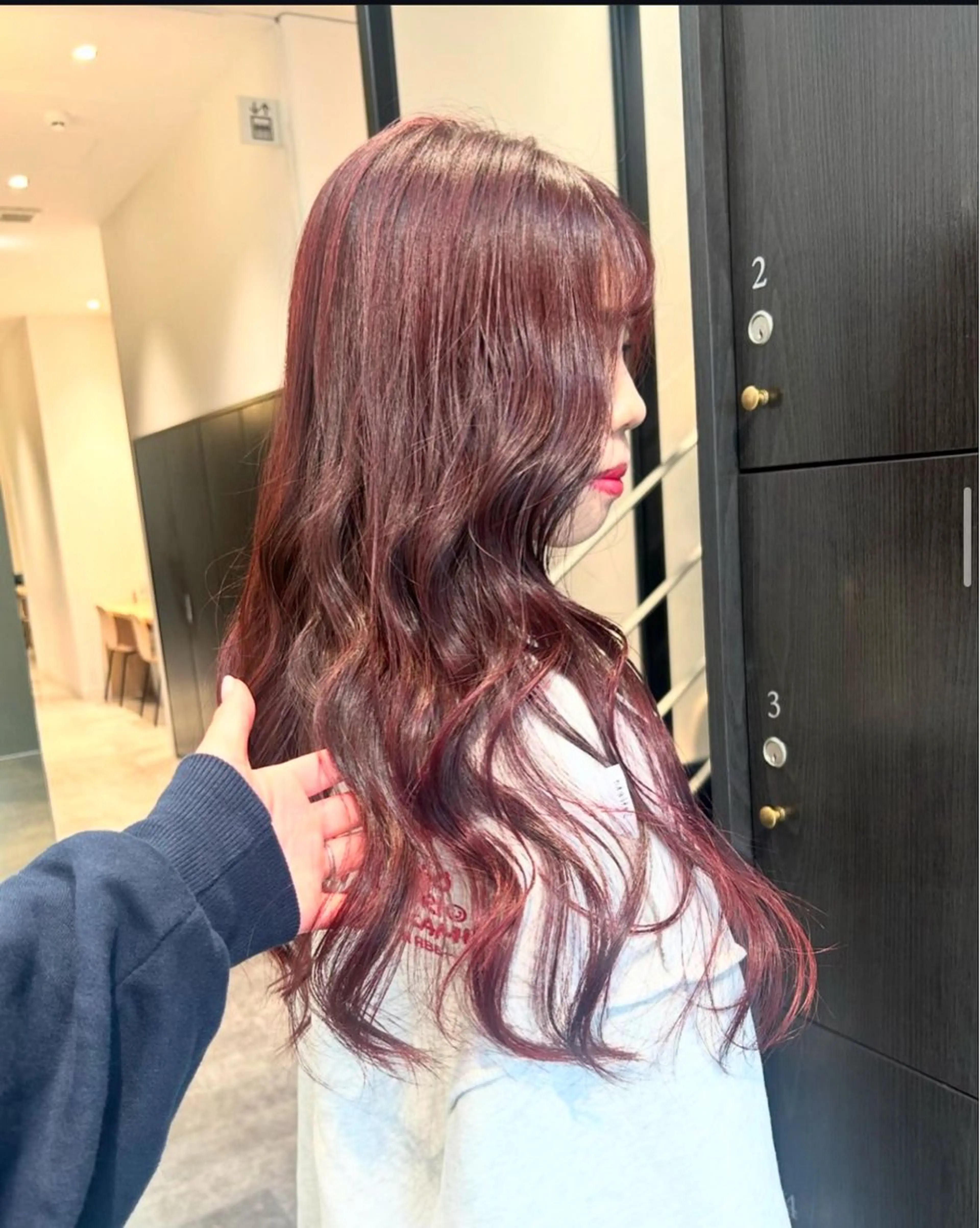 セミロング カラー パーマ ヘアアレンジ メンズ キッズ メンズブリーチ ブリーチ ブリーチなしカラー レッドカラー GOTODAY SHAiRE SALON (原宿本店)所属・sakurai kana 🎀のヘアスタイル