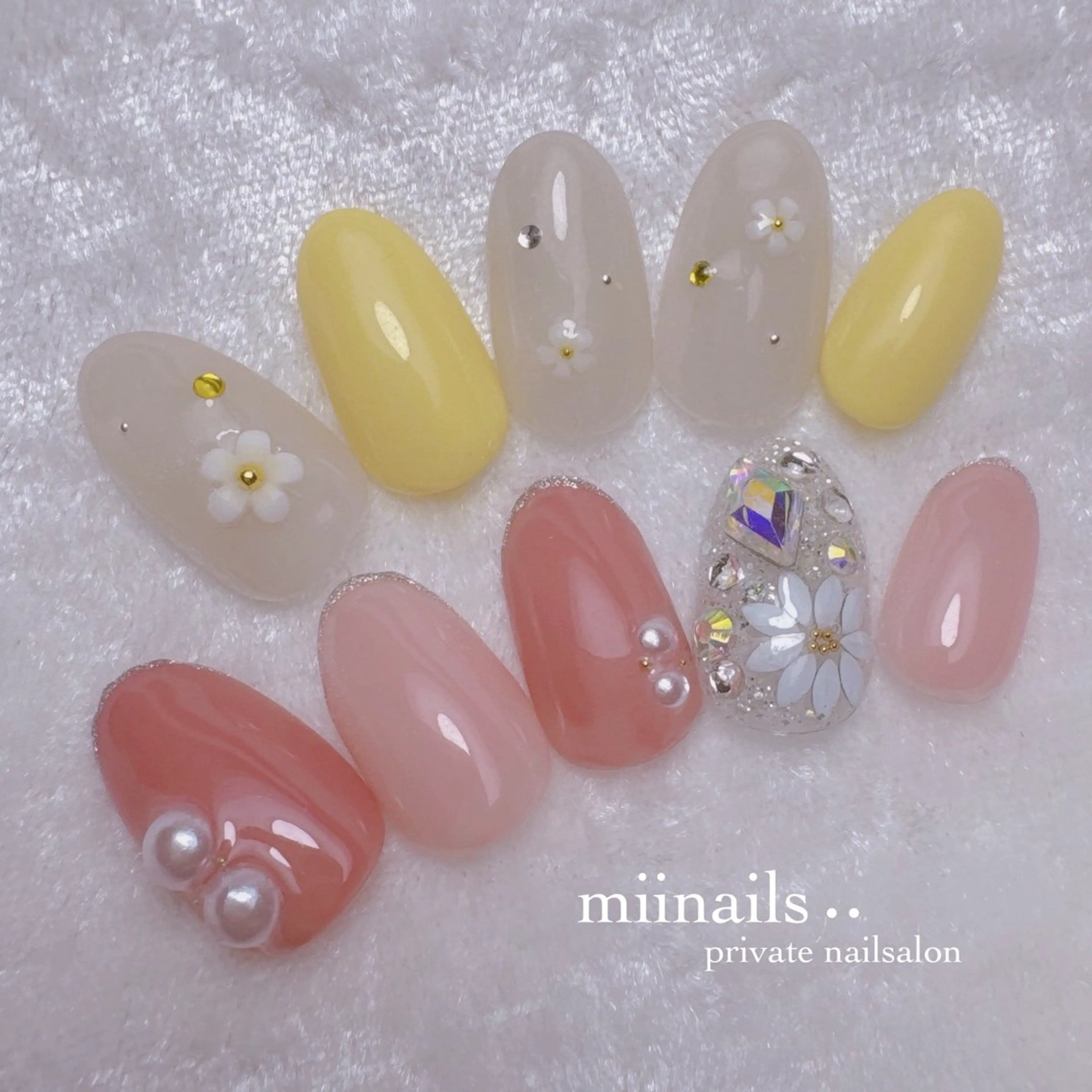 ネイル 韓国ネイル マグネットネイル ワンホンネイル ハンドネイル nailsalon miinailsのネイルデザイン