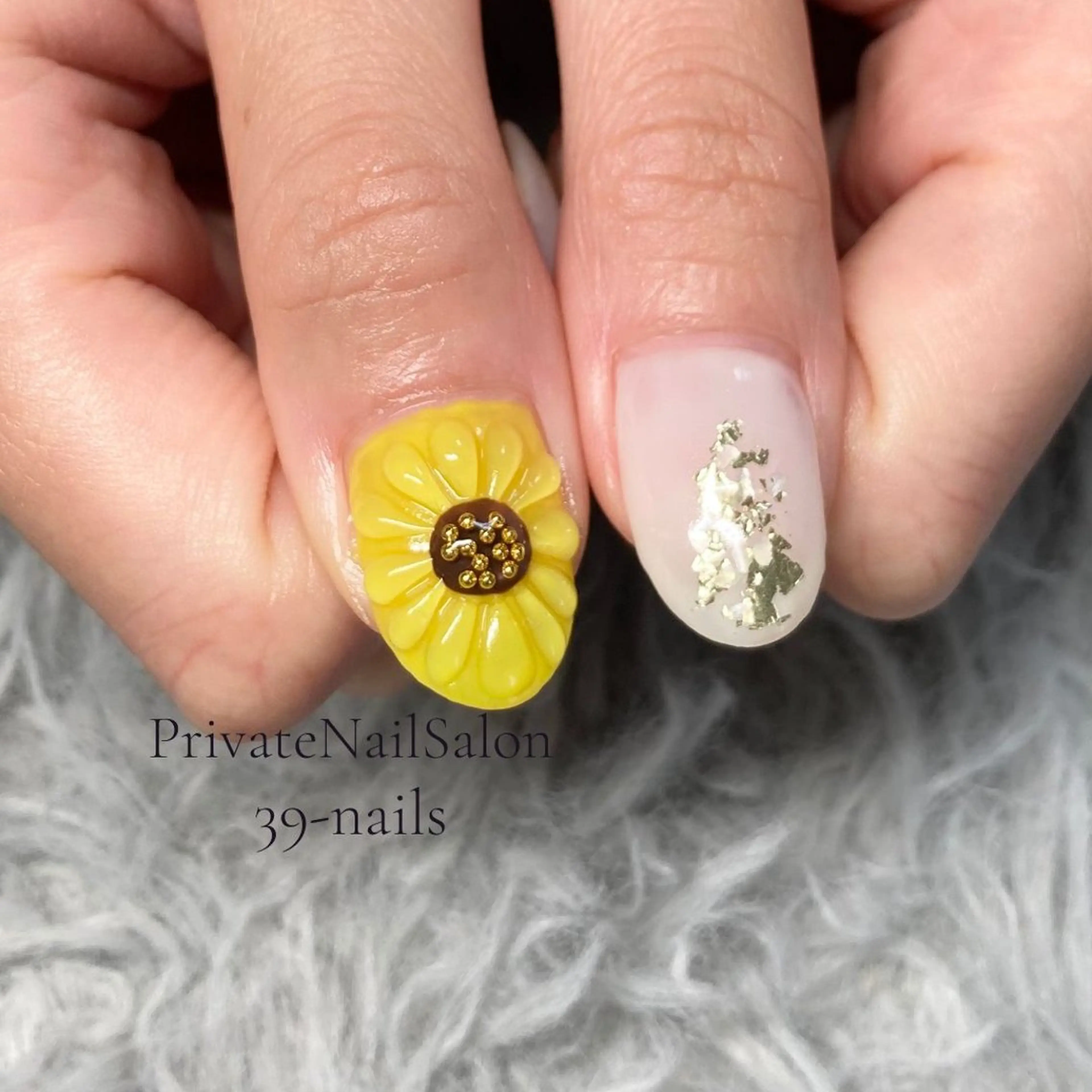 ネイル フラワーネイル ジェルネイル 持ち込み ニュアンスネイル パラジェル 39-nails EharaMikuのネイルデザイン