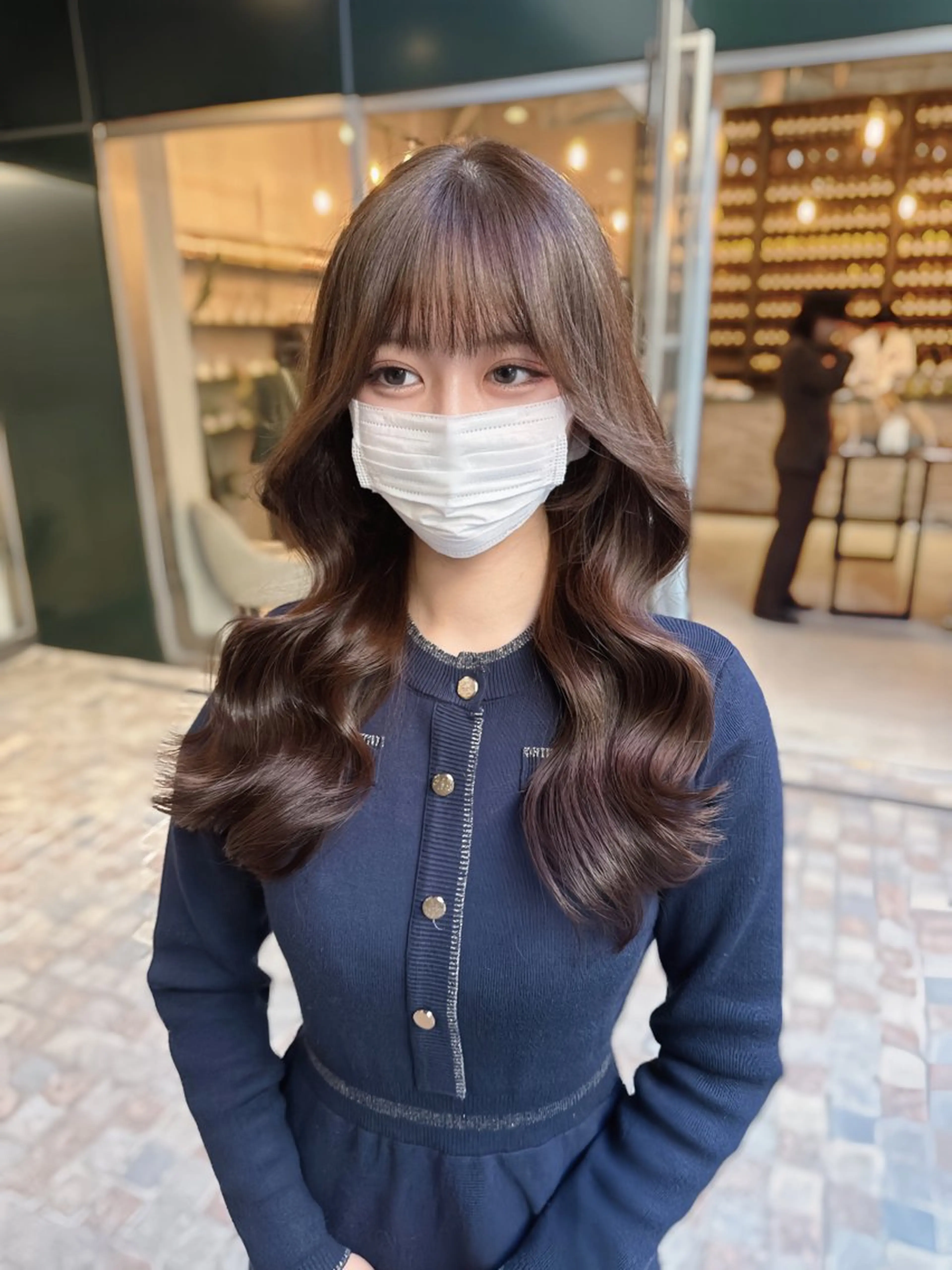 ロング カラー 顔周り似合わせ・巻け るレイヤー水谷航大のヘアスタイル