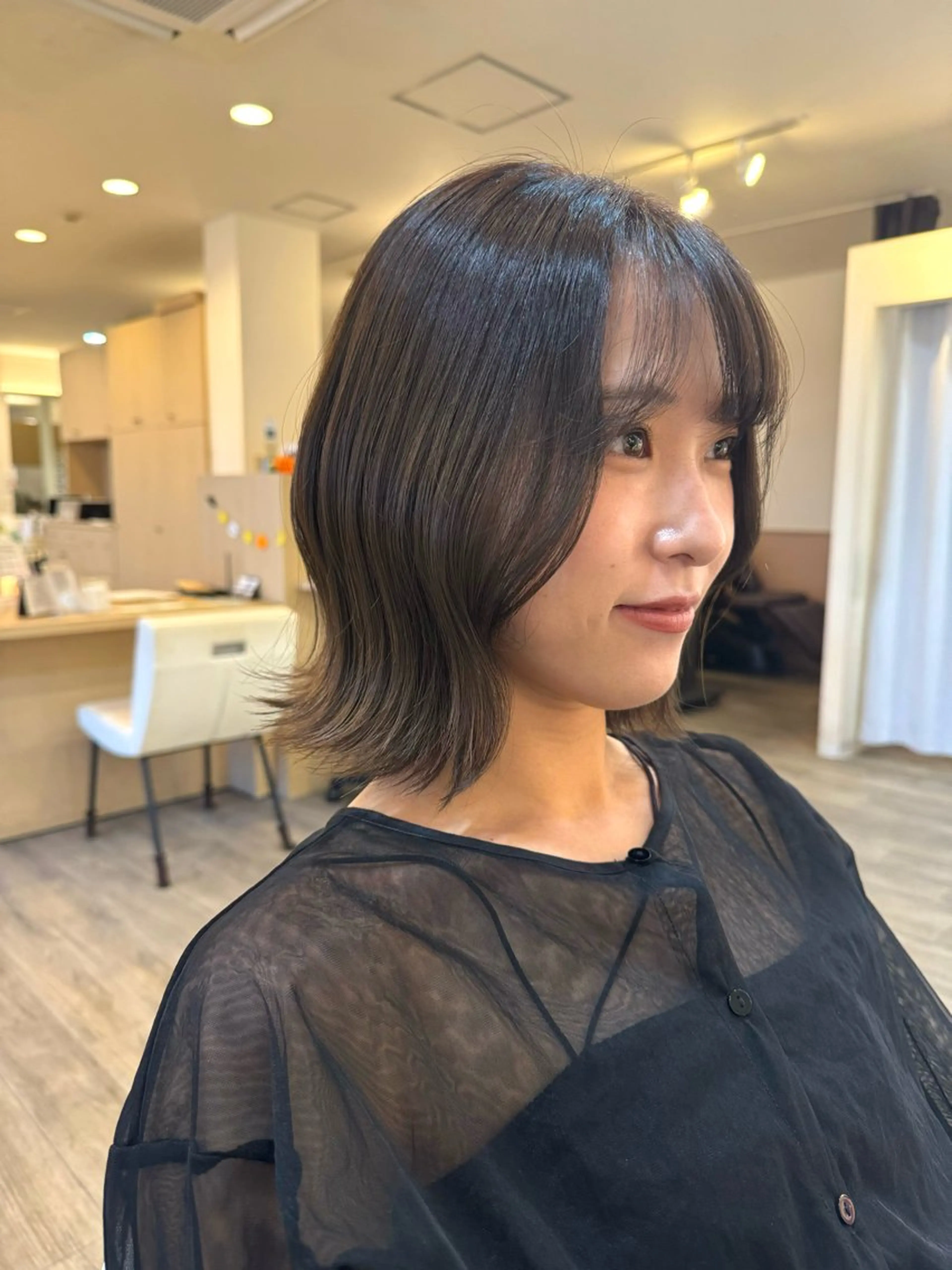 ミディアム ヘアカラー トリートメント 中川 真帆のヘアスタイル