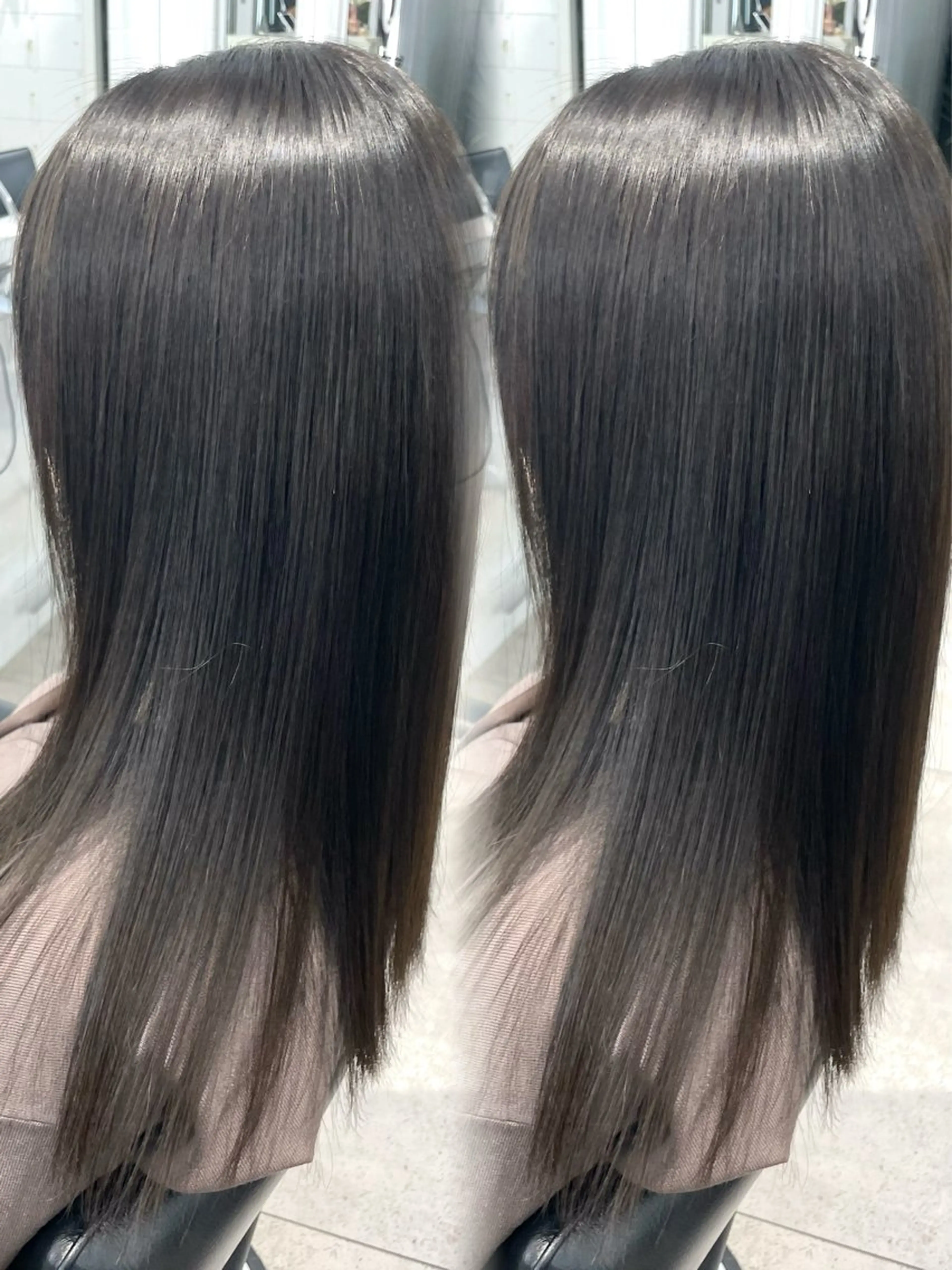 ロング カラー パーマ ケアカラー 髪質改善 縮毛矯正 ストレートパーマ ヘアカラー 縮毛矯正 ONYX 表参道所属・表参道/ハイライト 髪質改善ストレートのヘアスタイル