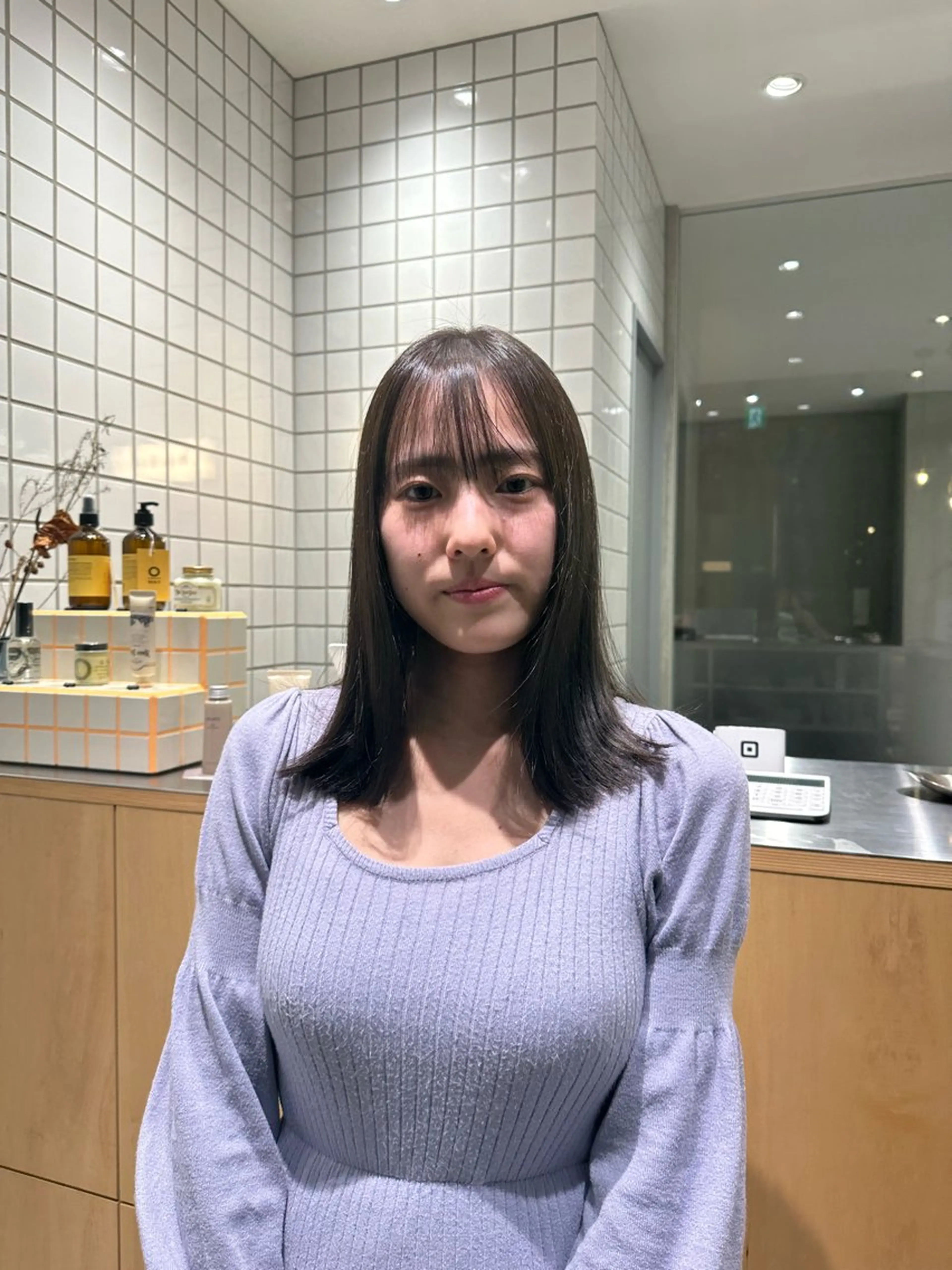 セミロング ヘアカラー 🍇透明感カラー/ カットひかる🍒のヘアスタイル