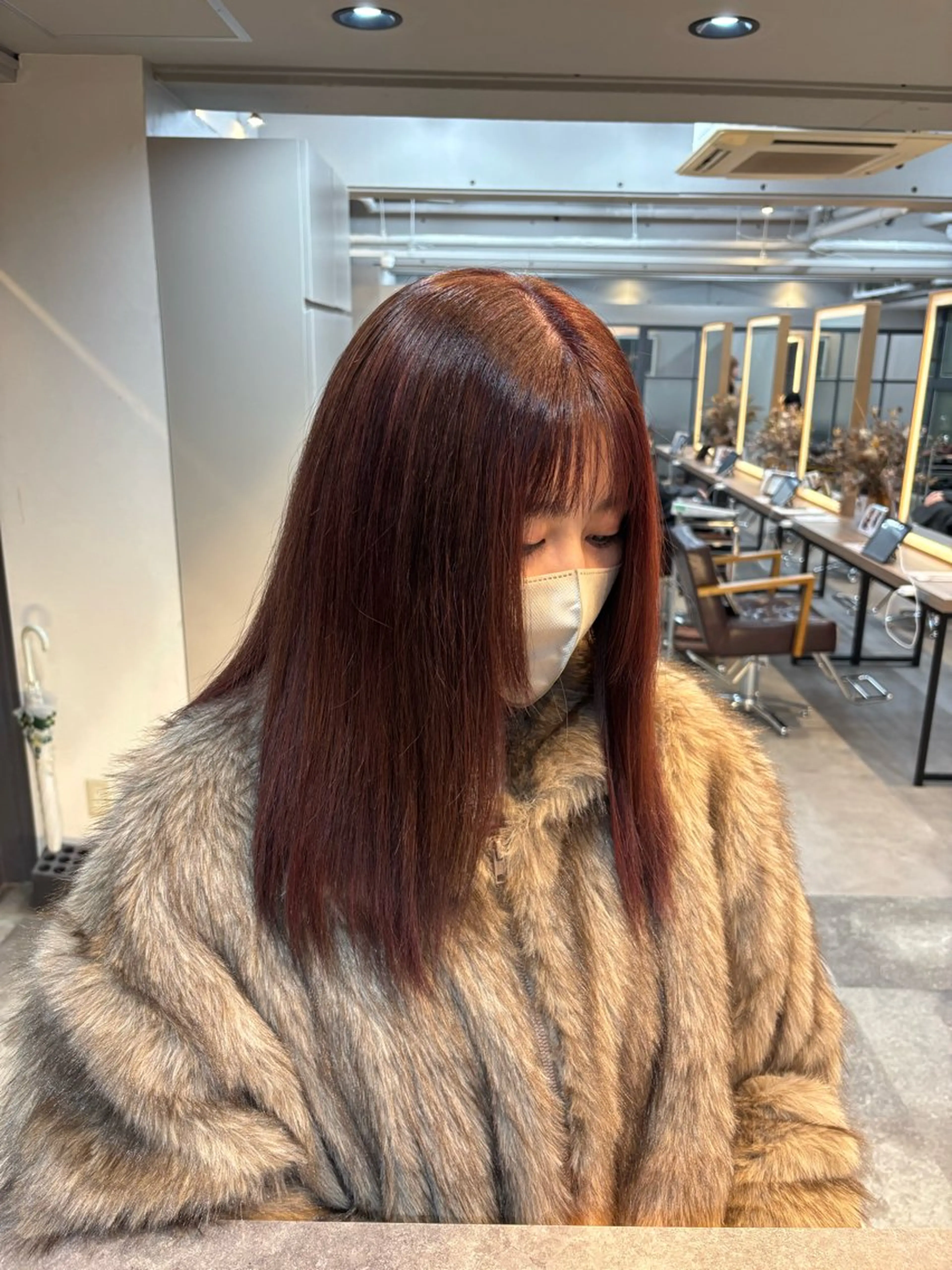 カラー ブリーチ レッドカラー 髪質改善 ヘアカラー ✂︎髪質改善/寒色 カラー🩶noa✂︎のヘアスタイル