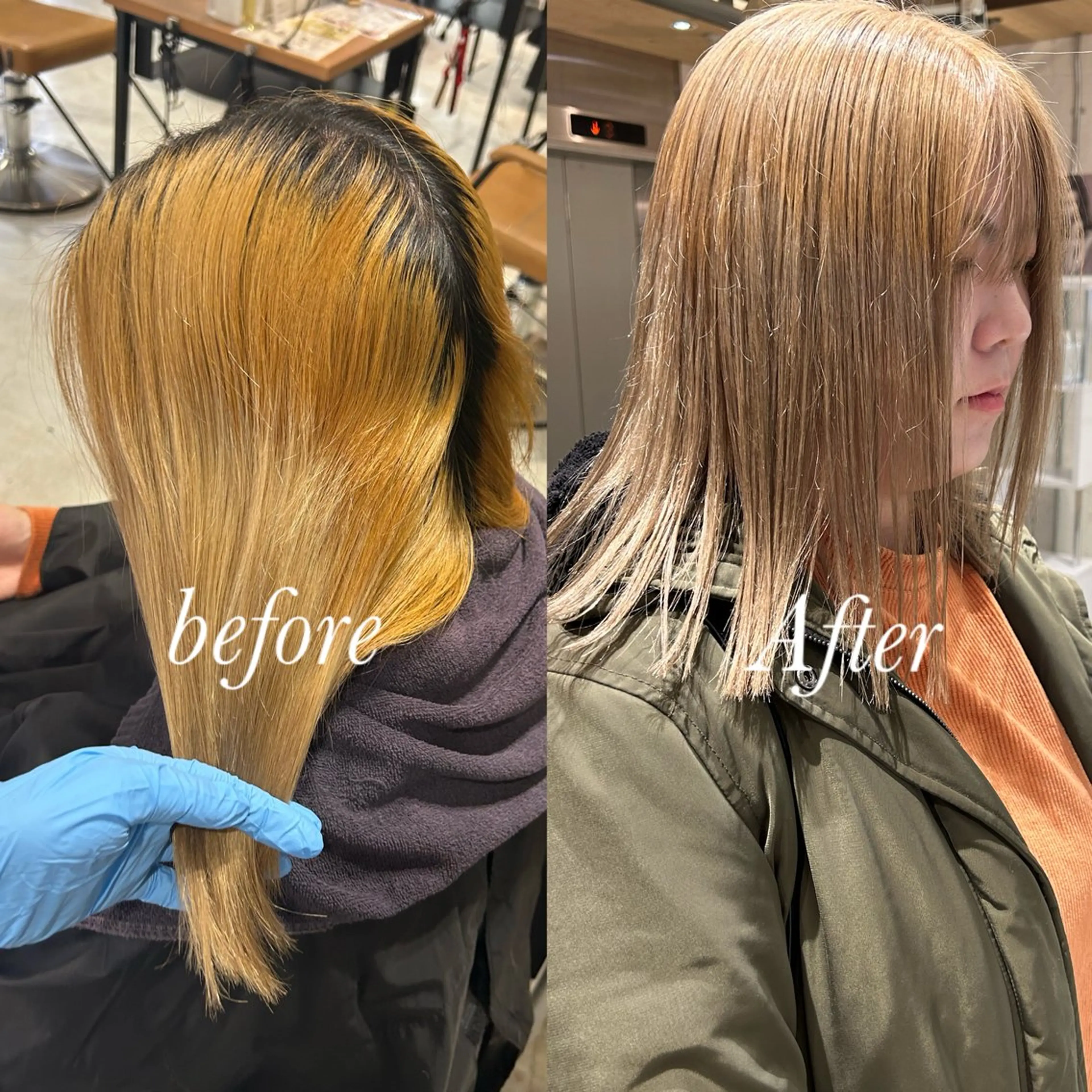 ミディアム カラー カット ヘアカラー トリートメント ✨ブリーチ特化✨ 💚Acchon💚のヘアスタイル