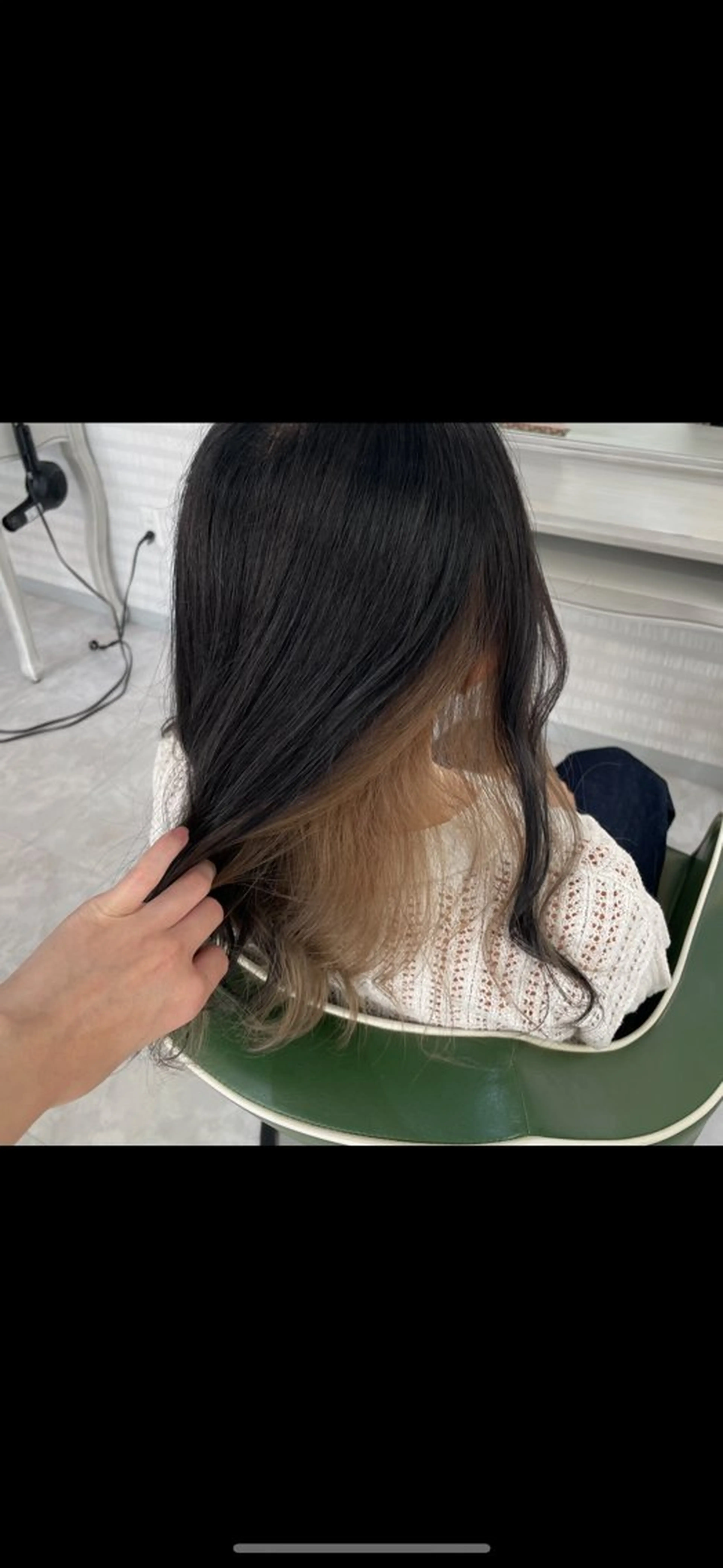 セミロング カラー ヘアアレンジ セミロングパーマ バレイヤージュ ブリーチ ケアブリーチ ダブルカラー CREAPY　日向野 利菜のヘアスタイル