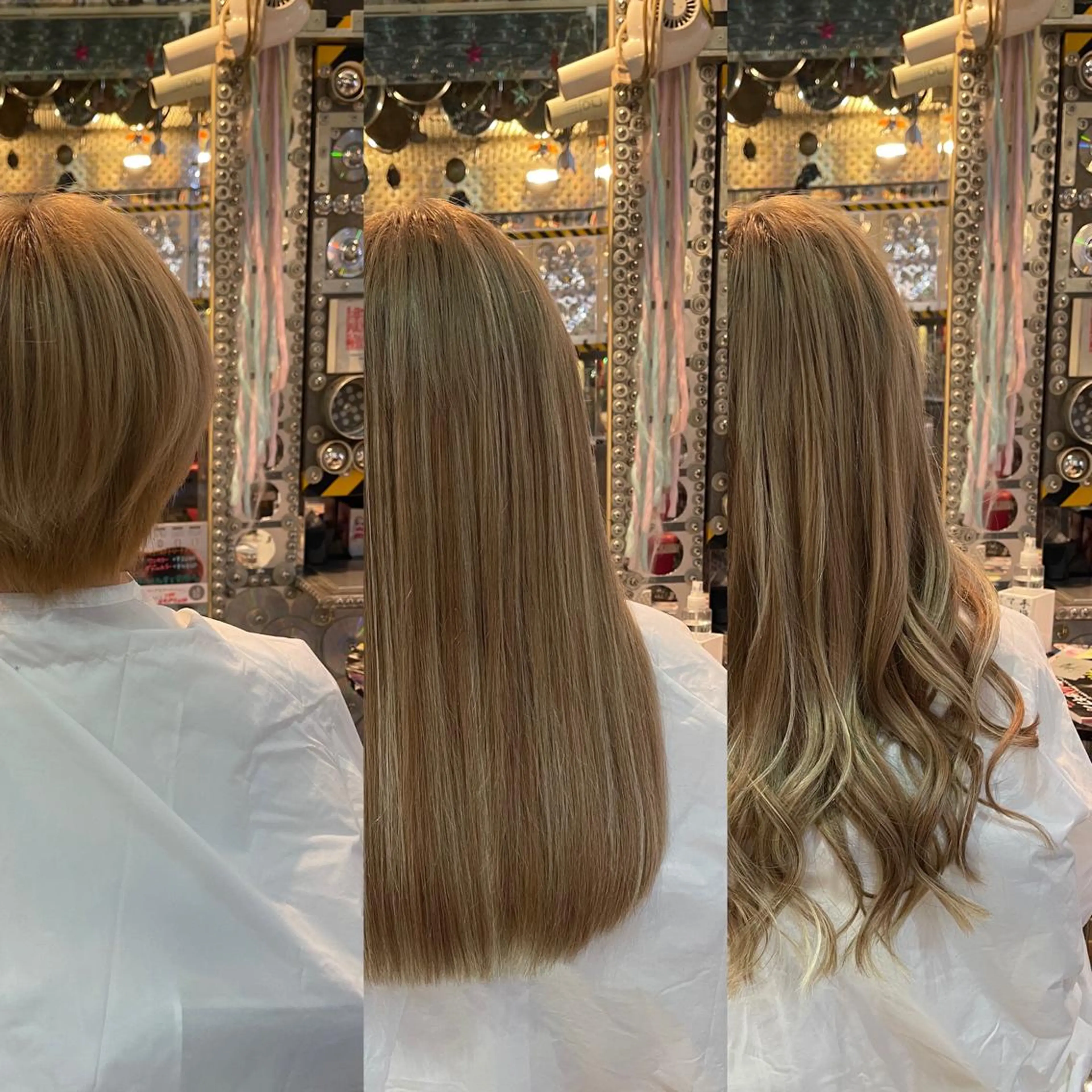 ショート カラー ヘアアレンジ 編み込みエクステ シールエクステ ハイトーンカラー エクステ ショートヘア haco+所属・🌈派手髪エクステ ブレイズ🌈ひろとのヘアスタイル
