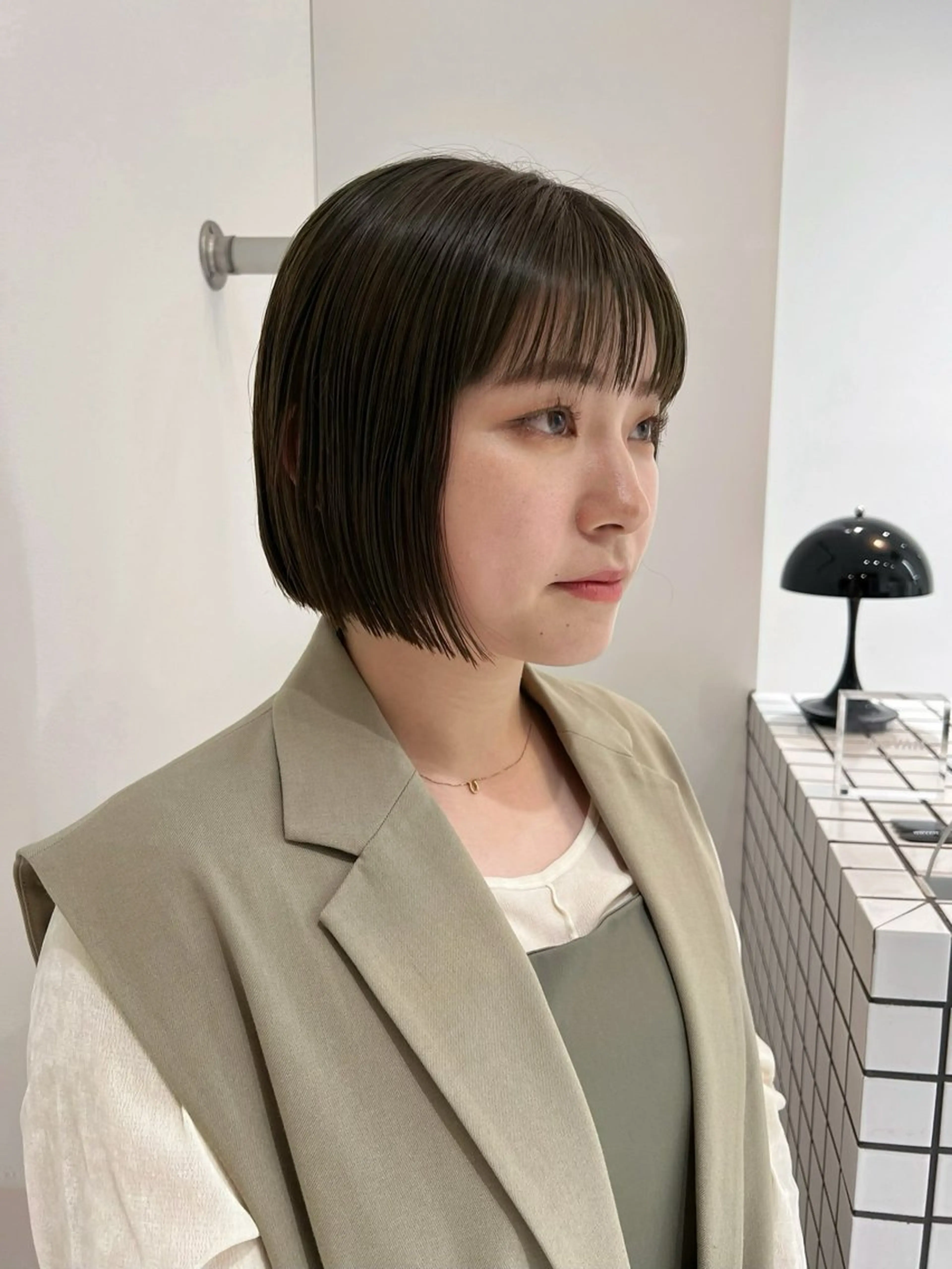 ショート カラー ボブ カット ヘアカラー 🌱ぱつっと/ボブ 🌱のヘアスタイル