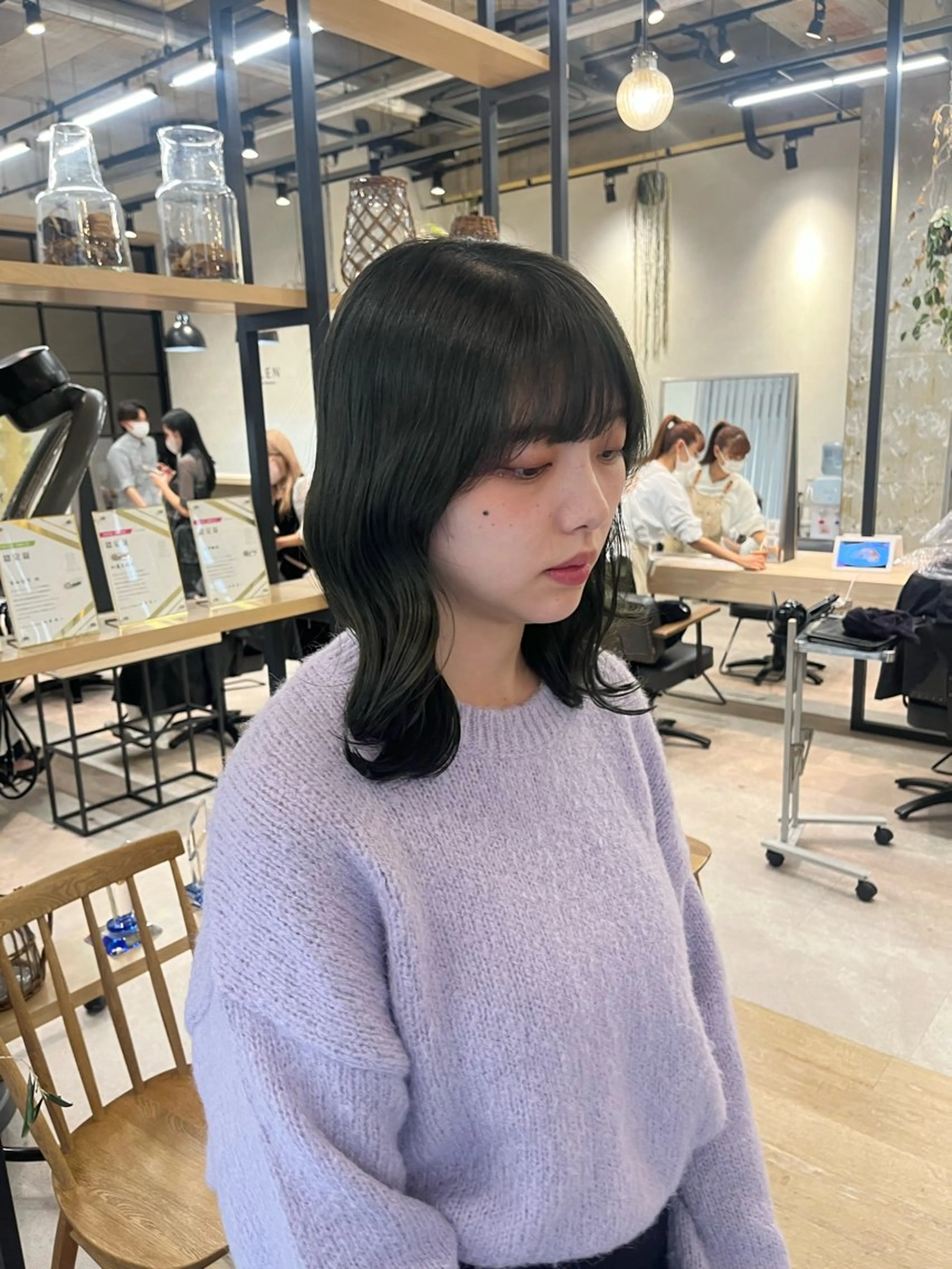 カラー ニュアンスパーマ 曲がる縮毛矯正　爲石のヘアスタイル