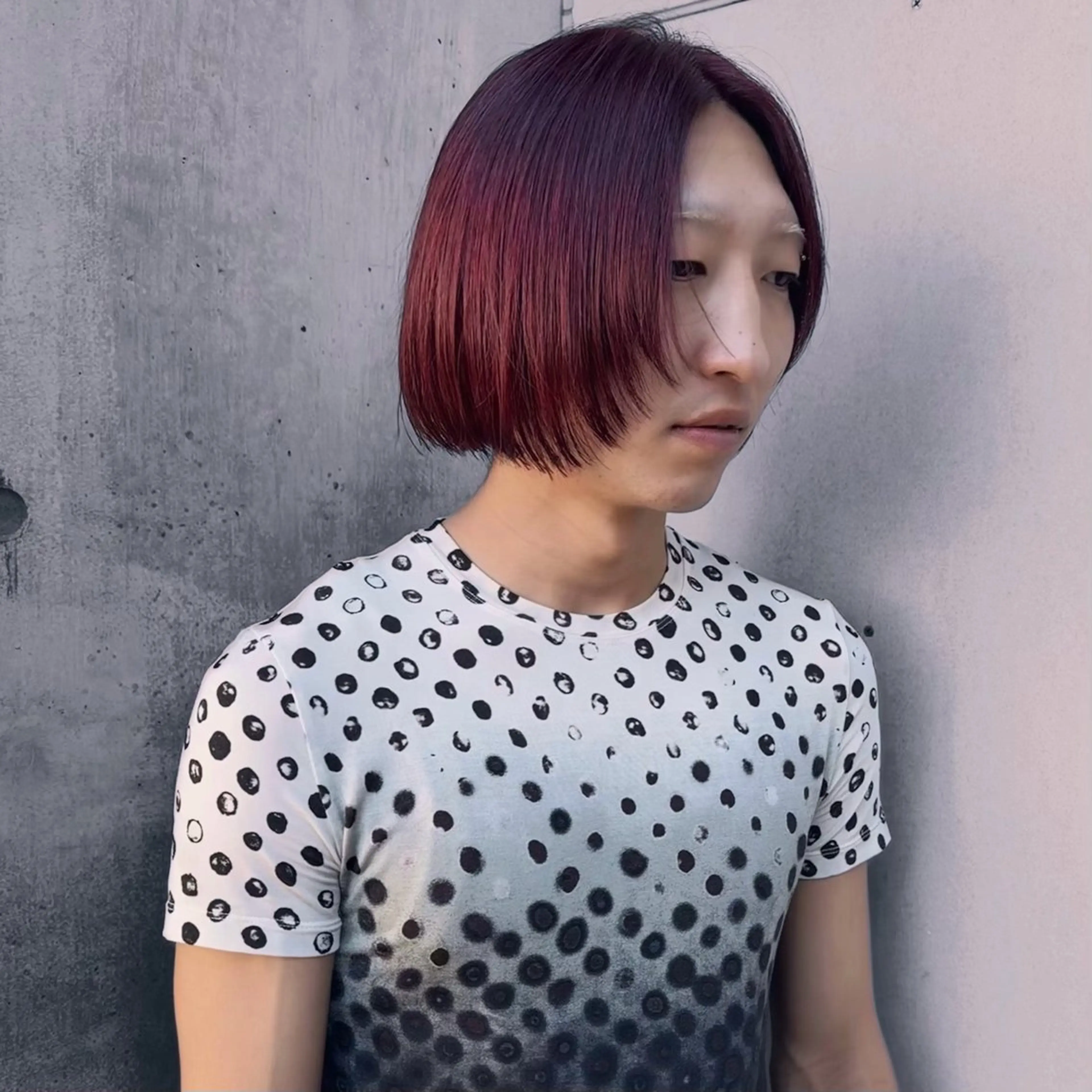ミディアム ヘアカラー 中村 功樹のヘアスタイル