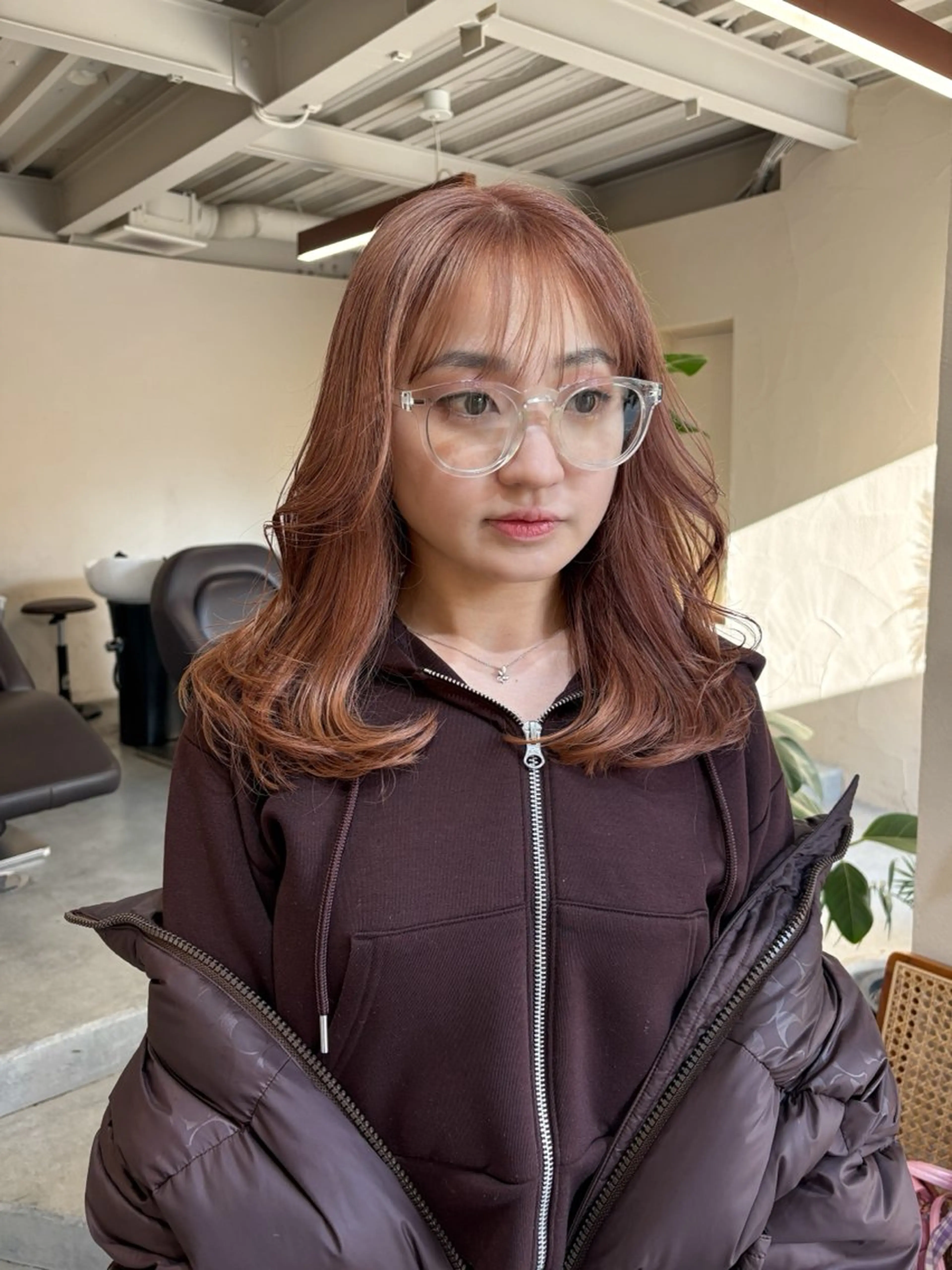 セミロング カラー ピンクカラー 韓国風ヘア カット ヘアカラー トリートメント ヘアセット Masena所属・韓国風垢抜けレイヤー /ボブ🌙Namiのヘアスタイル