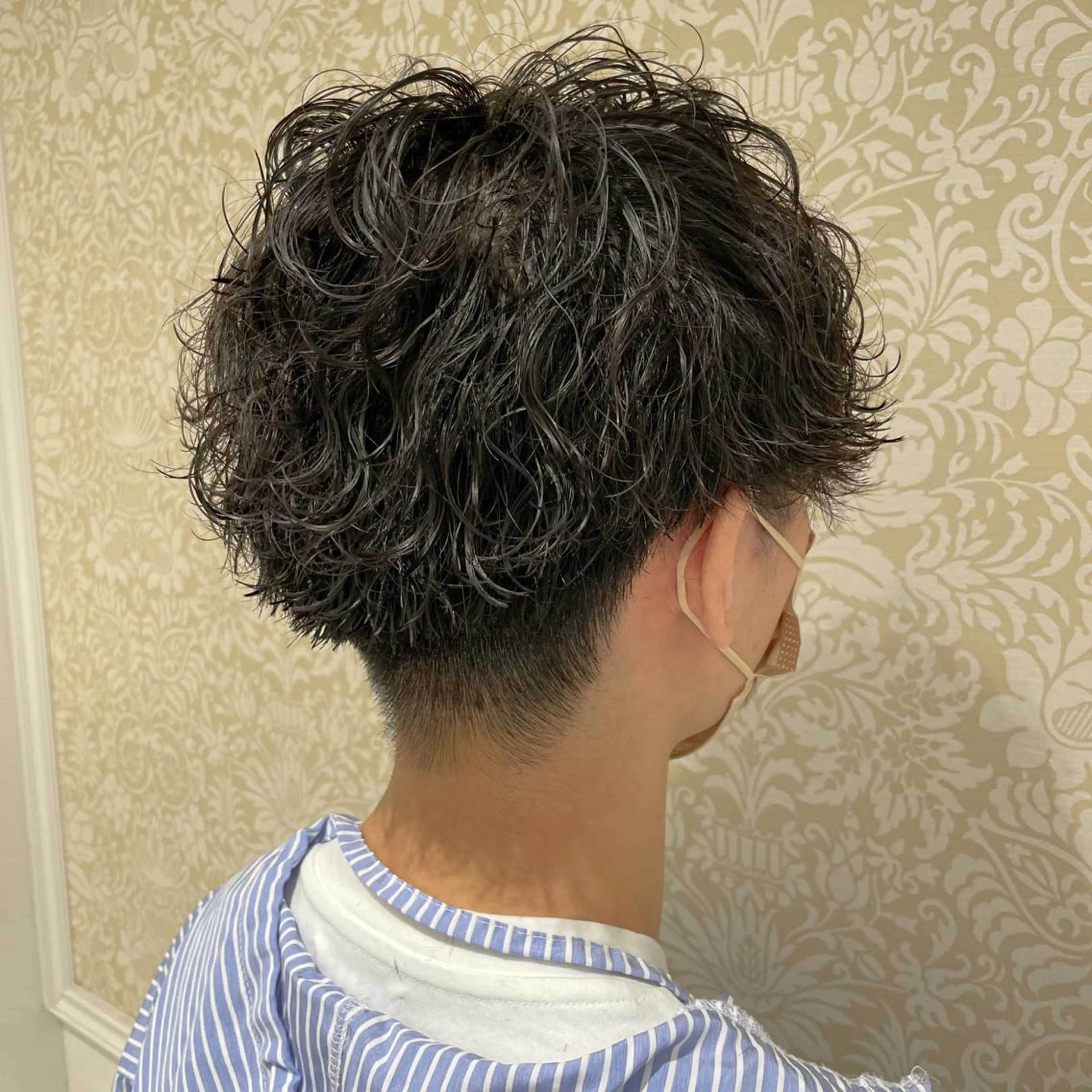 ショート パーマ メンズ カット パーマ トリートメント 暖色系カラー🍊 オオネヨシナリのヘアスタイル