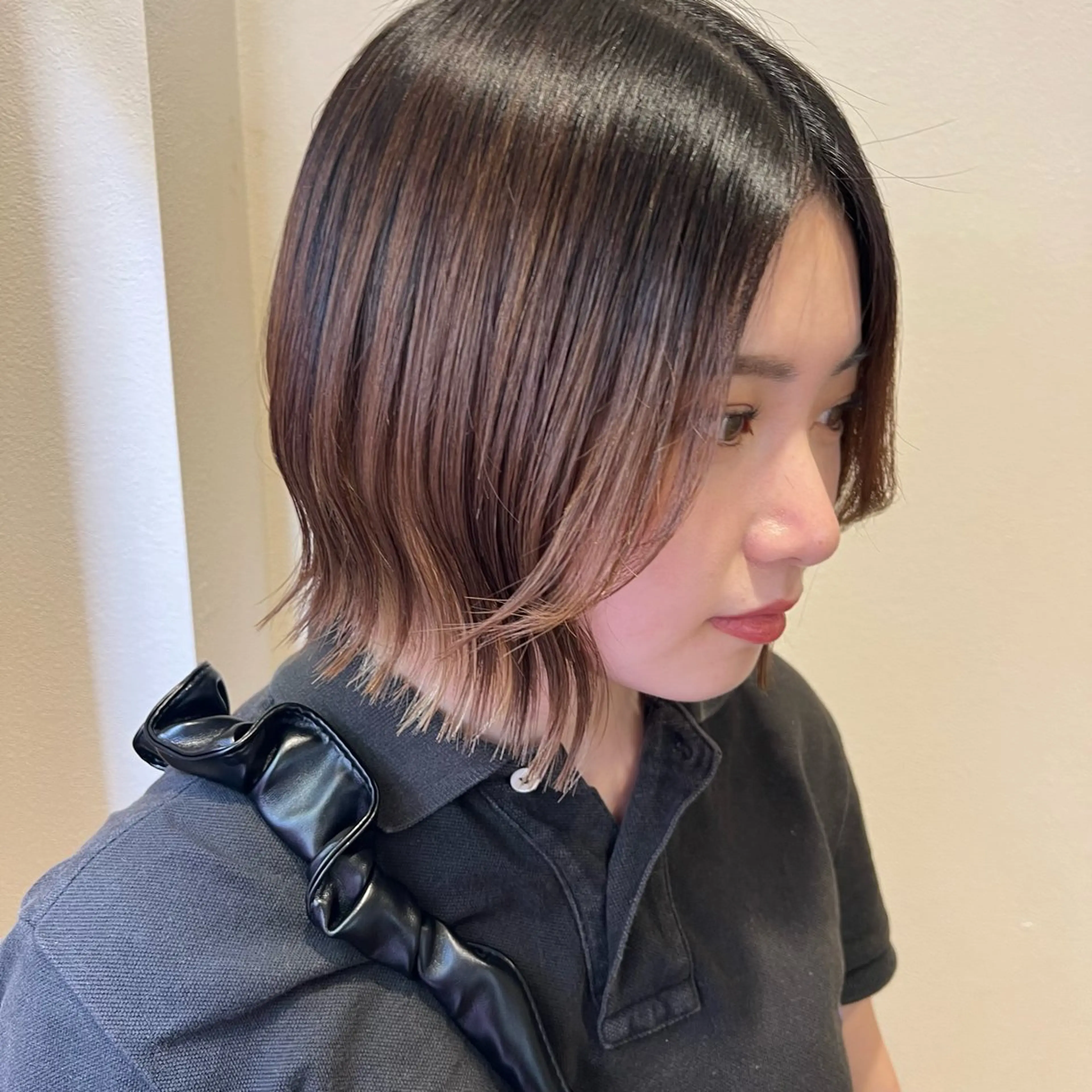 ショート ボブ くびれヘア SALOWIN川崎WEST店所属・🌷川崎/アレンジ/ 暖色ボブ/コトネ🌷のヘアスタイル