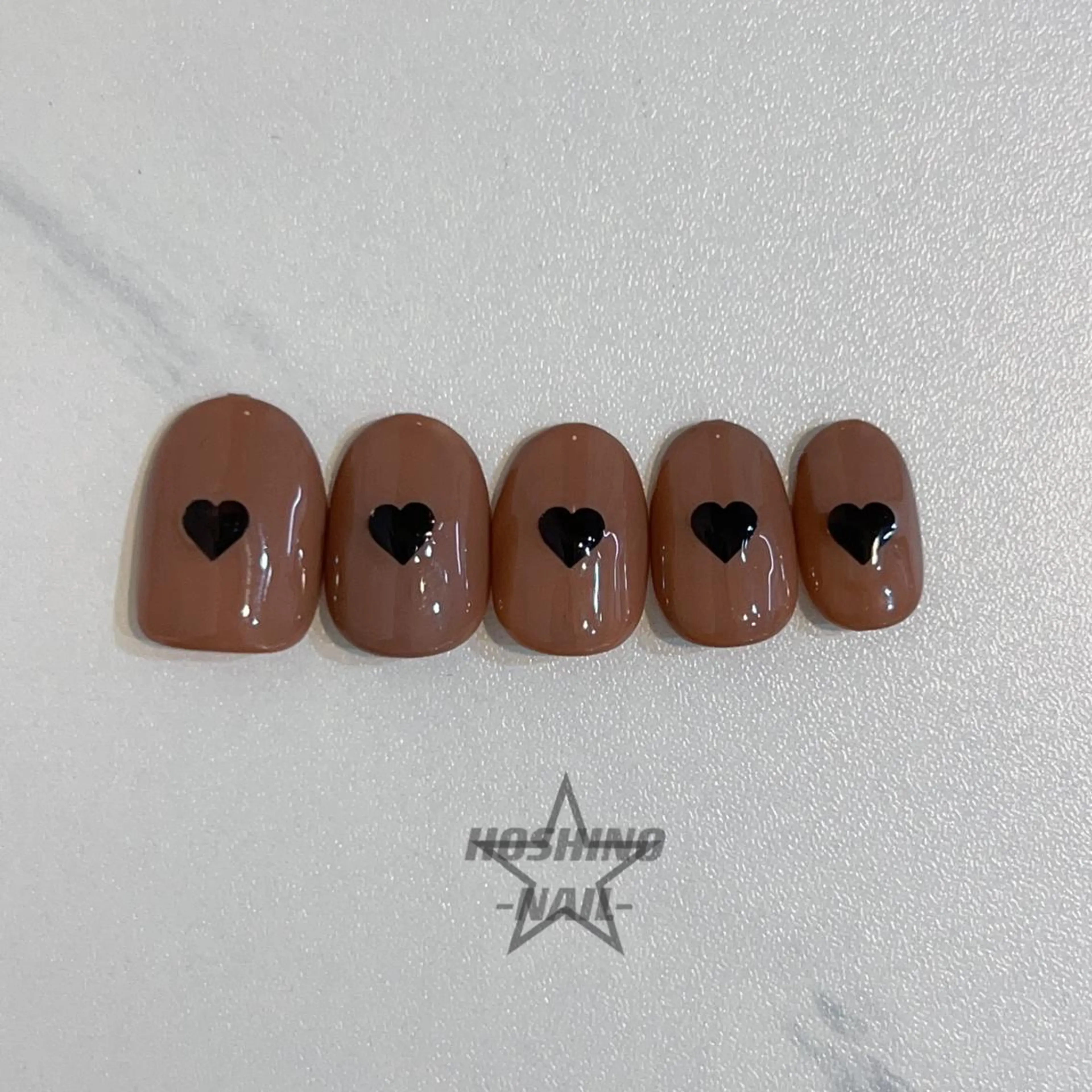 メンズ ネイル ハート ワンカラーネイル シンプルネイル ハンドネイル ★HOSHINO NAIL★新宿店のネイルデザイン