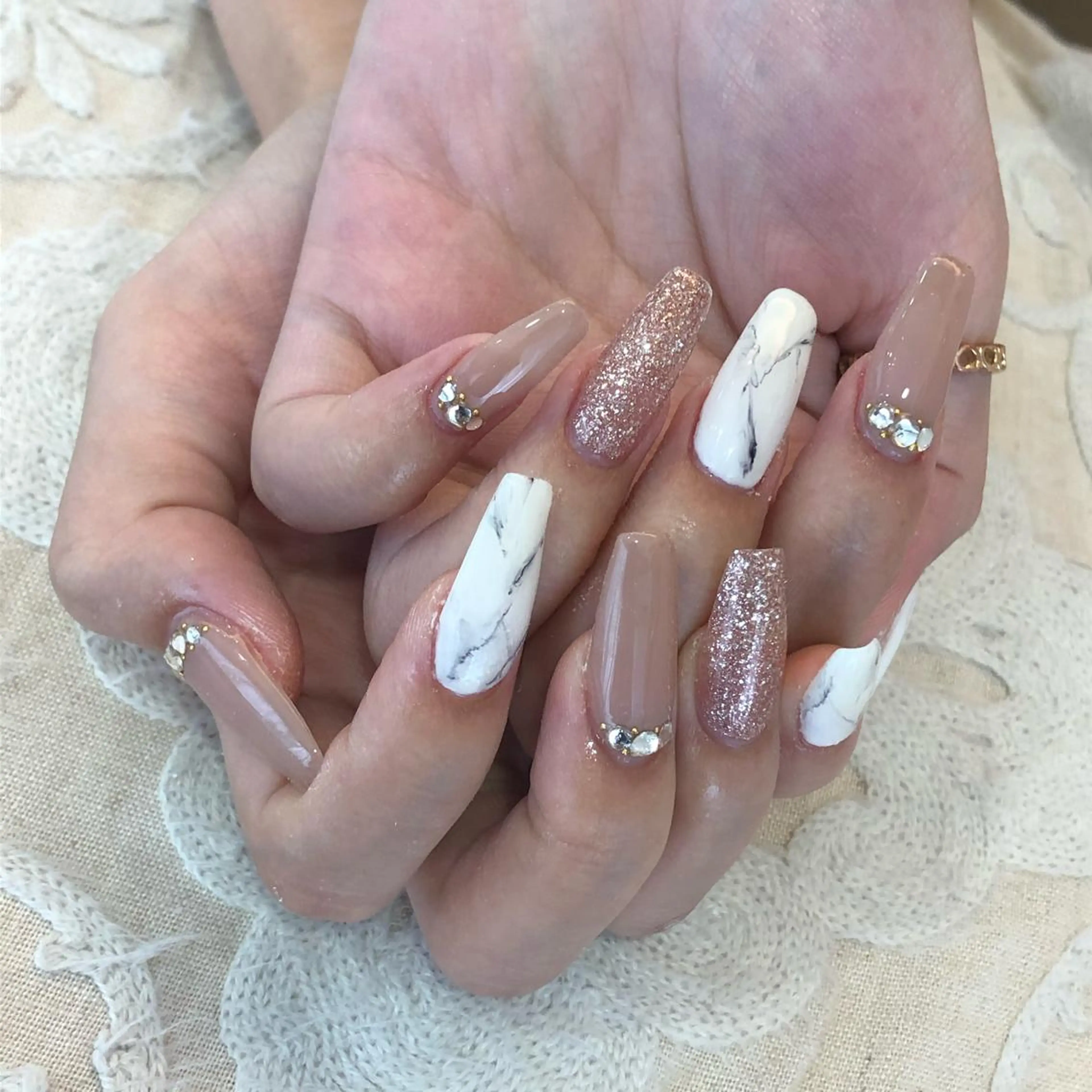 ネイル 大理石ネイル(マーブル) 中牟田 彩水のネイルデザイン