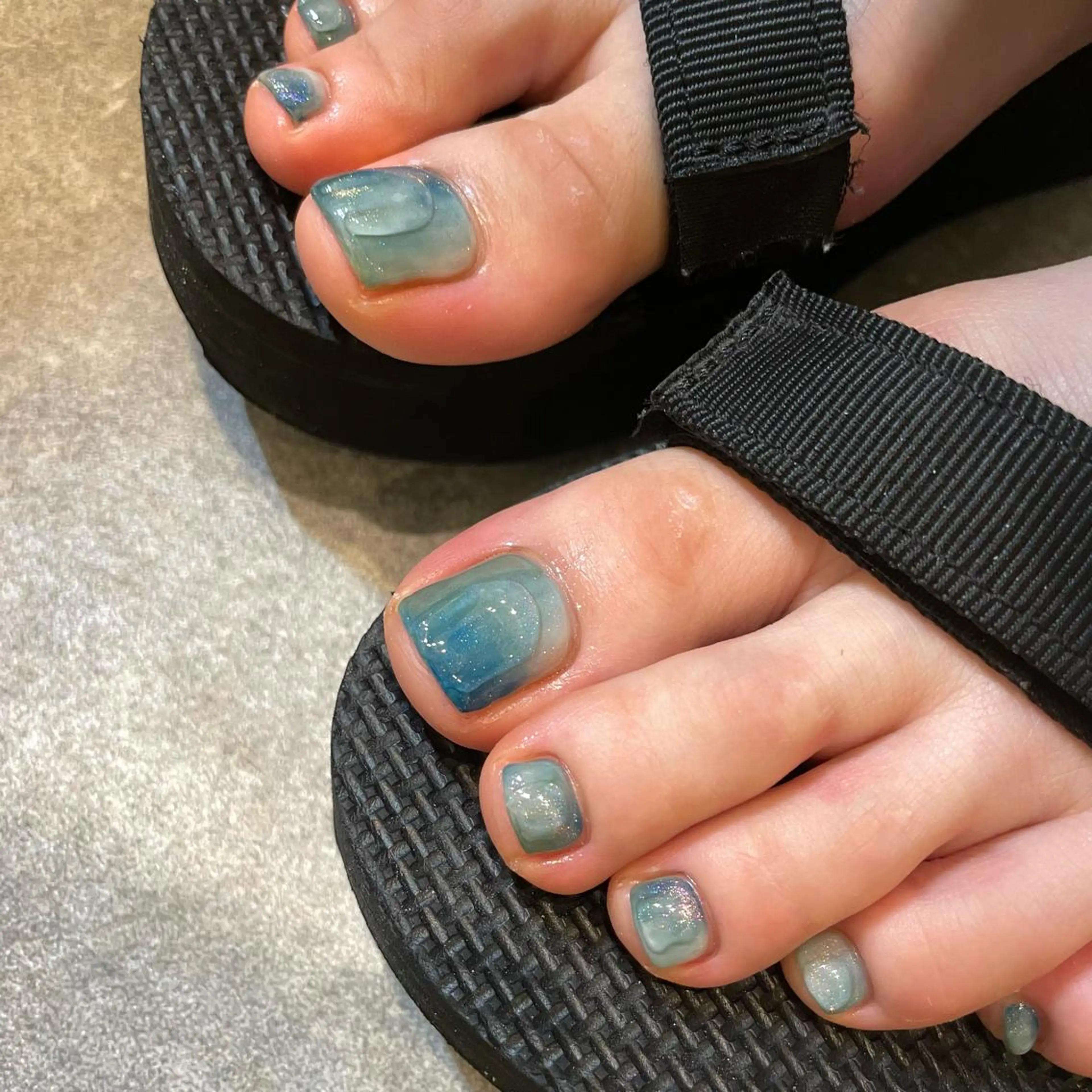 ネイル ブルー フットネイル anna padoのネイルデザイン