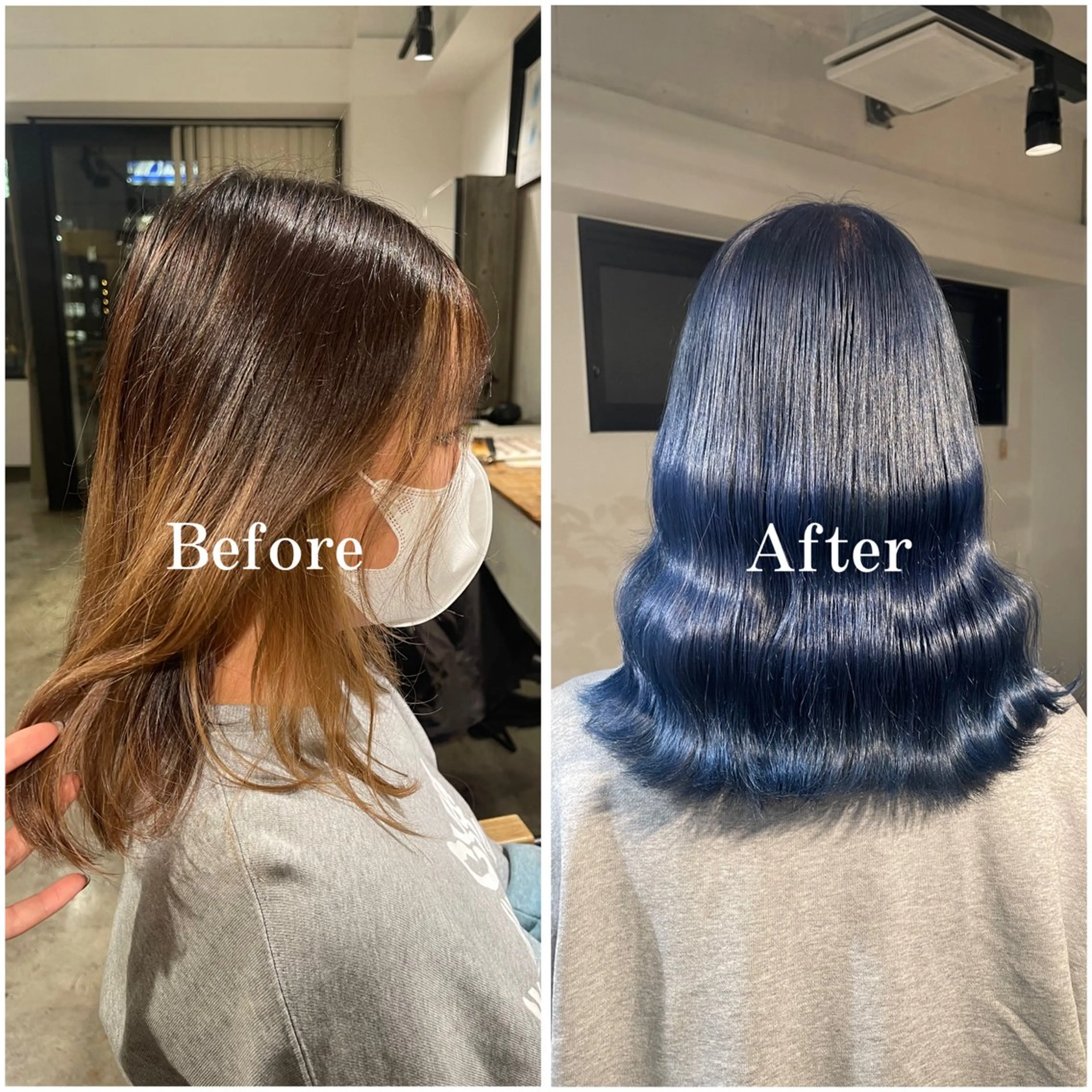 セミロング カラー ブリーチ デザインカラー ハイトーンカラー ヘアカラー ムラ修正/ ハイトーン💖Riaのヘアスタイル