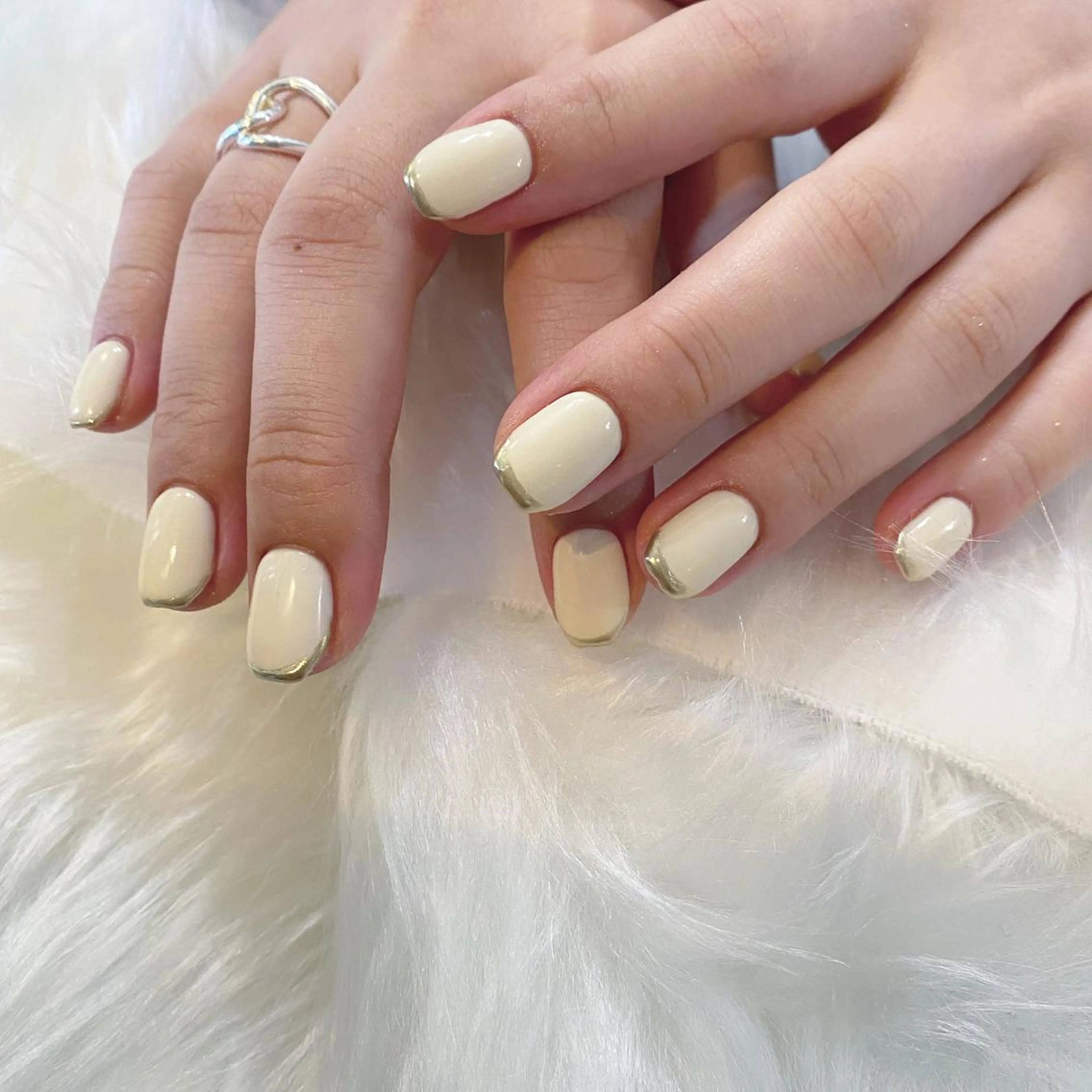 ネイル フレンチネイル ミラーネイル crystal ⭐︎ colorのネイルデザイン
