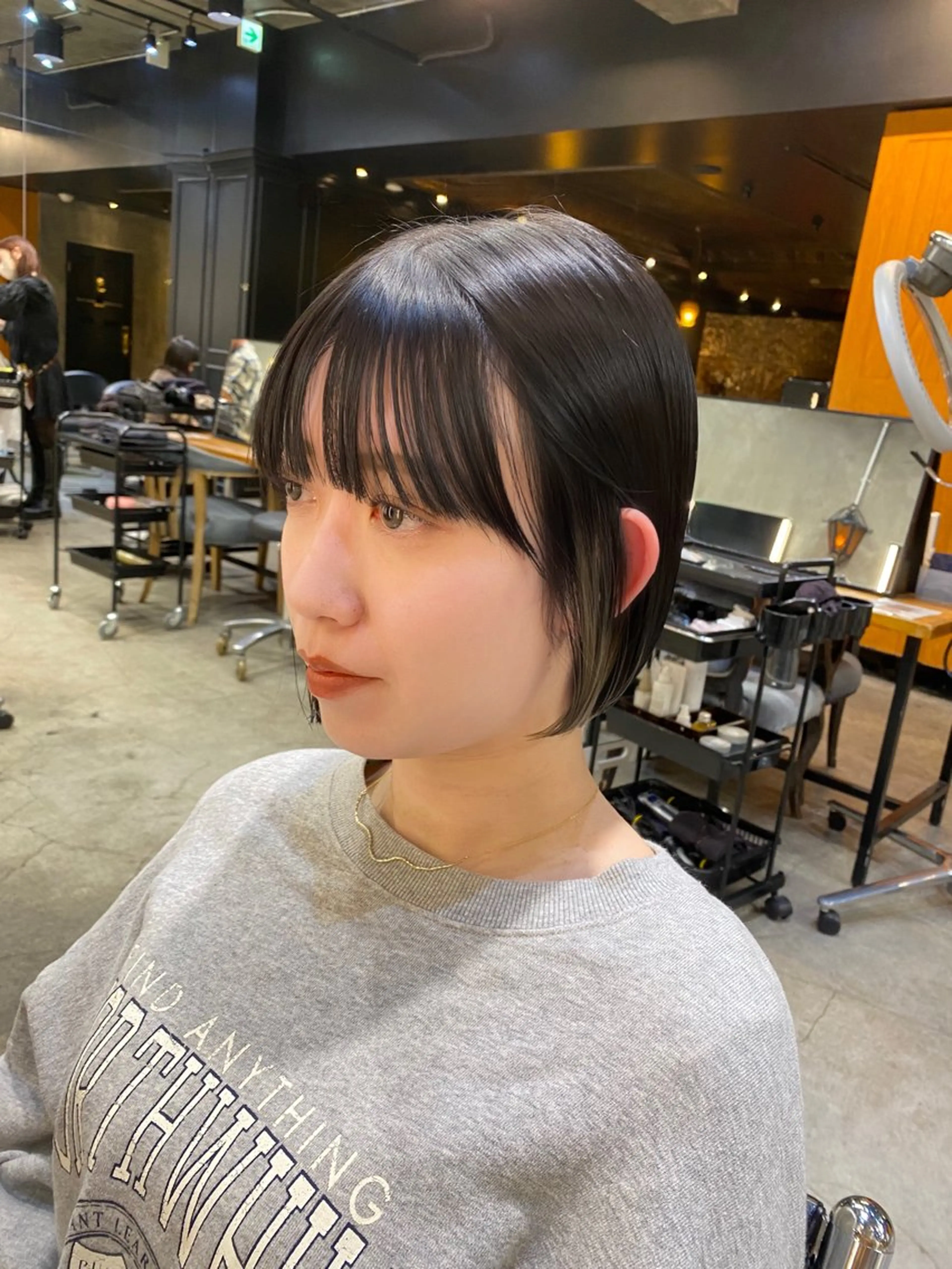 ショート カラー ショートボブ グレージュ ボブ ショートヘア ブリーチなしダブル カラー🧸🐺陽介のヘアスタイル