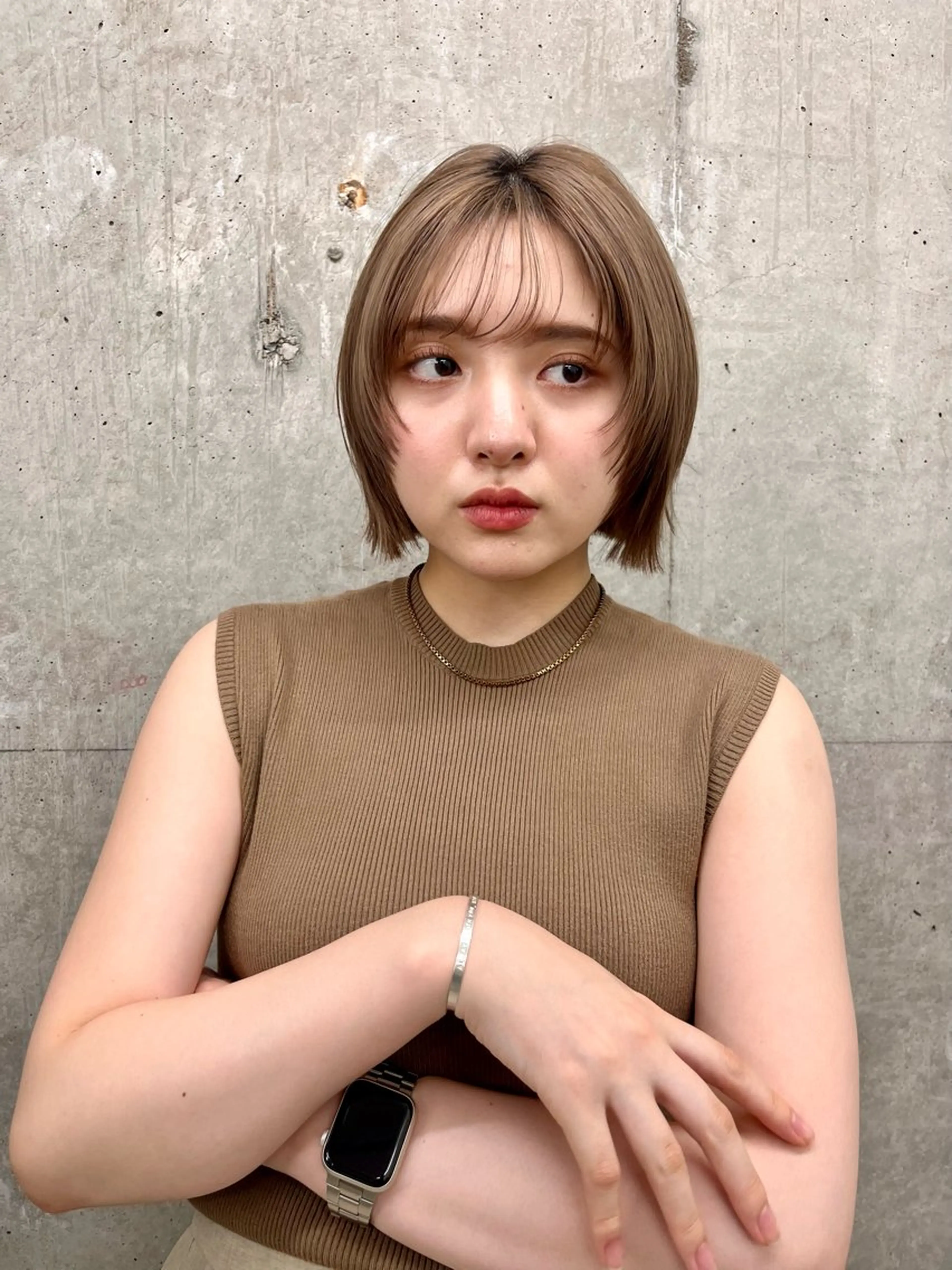 カラー ひなこ♡艶カラー/ ベージュ🤍オリーブのヘアスタイル