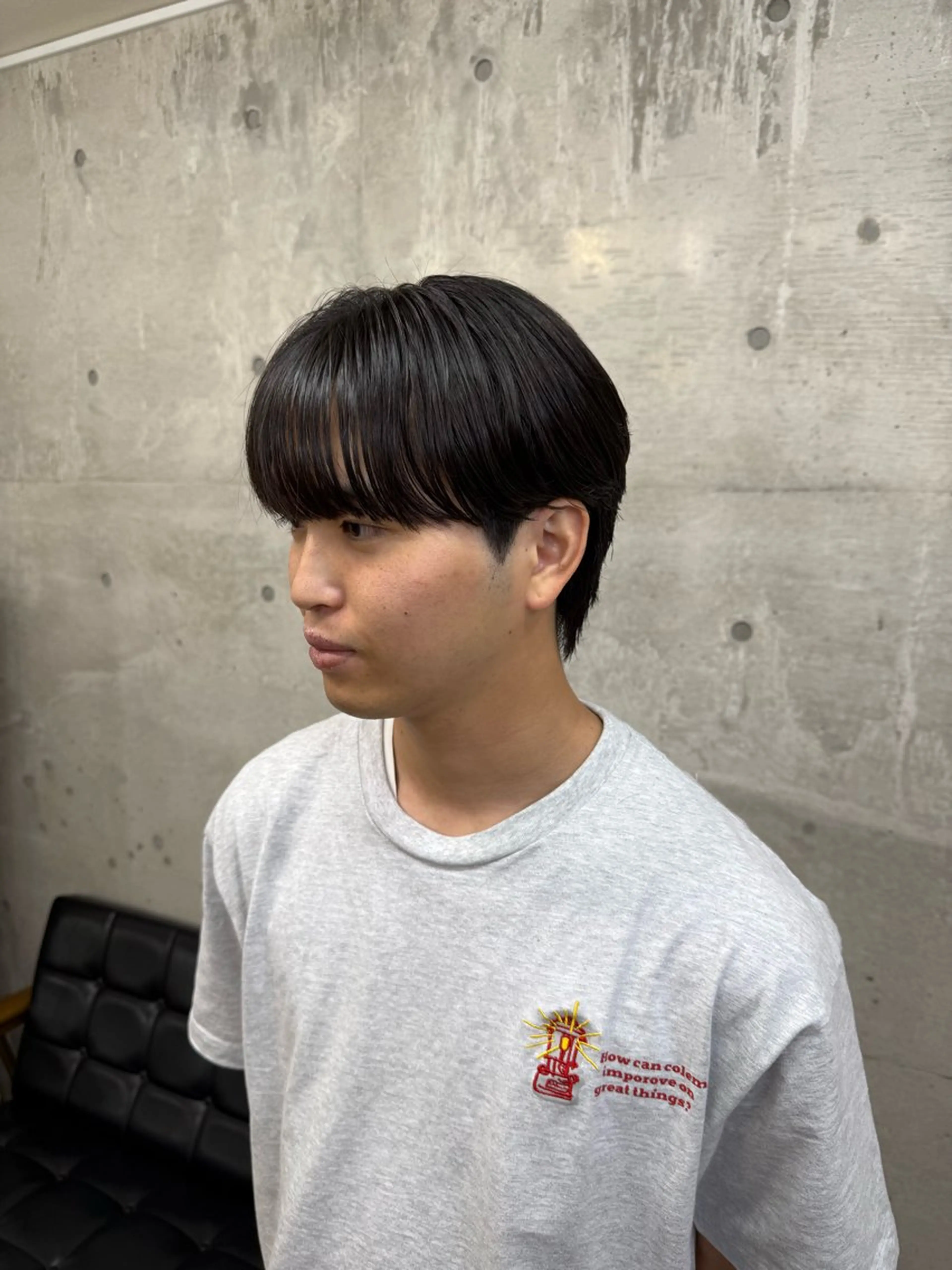 ミディアム パーマ メンズ ミディアムパーマ マッシュ メンズパーマ シースルーマッシュ ニュアンスパーマ カット パーマ Yui/メンズカラー /シャドウパーマのヘアスタイル