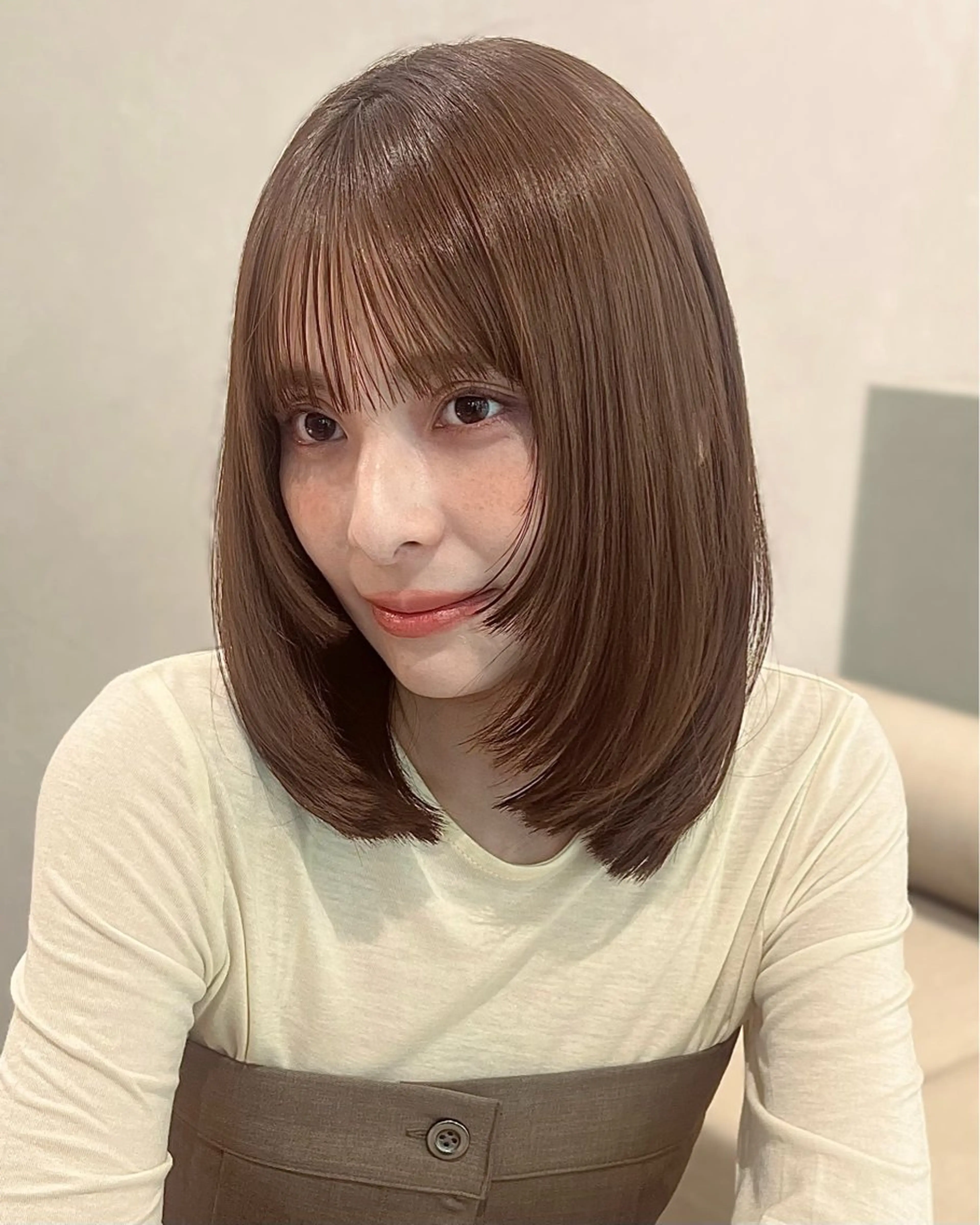 ミディアム カット ヘアカラー 後藤 愛美/ボブ/レイヤーのヘアスタイル