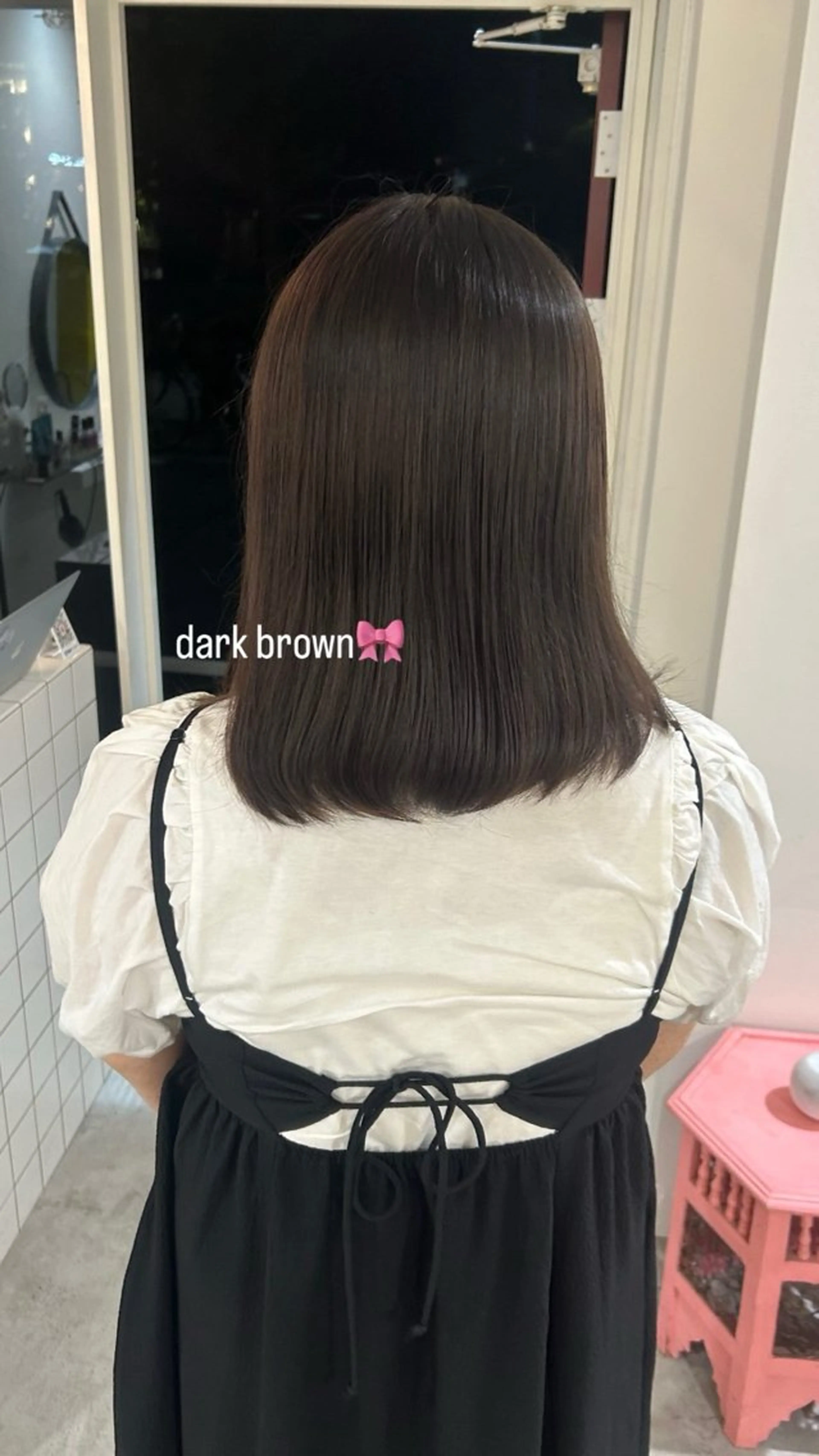 ミディアム カラー ブラウンカラー ダークブラウン ヘアカラー cipre 萌乃のヘアスタイル
