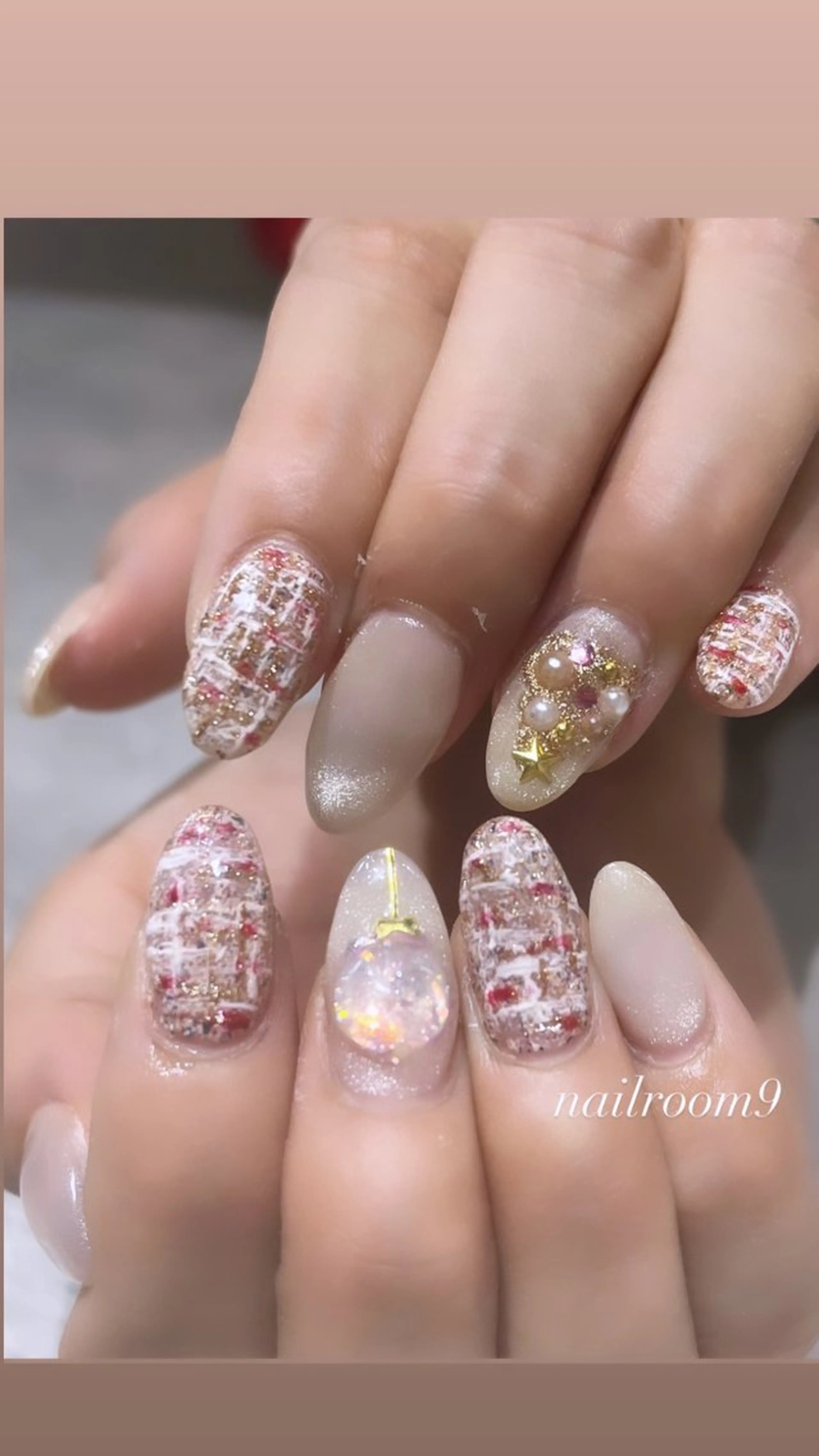 ネイル アートネイル 冬ネイル クリスマス ハンドネイル nail room9 ☺︎のネイルデザイン