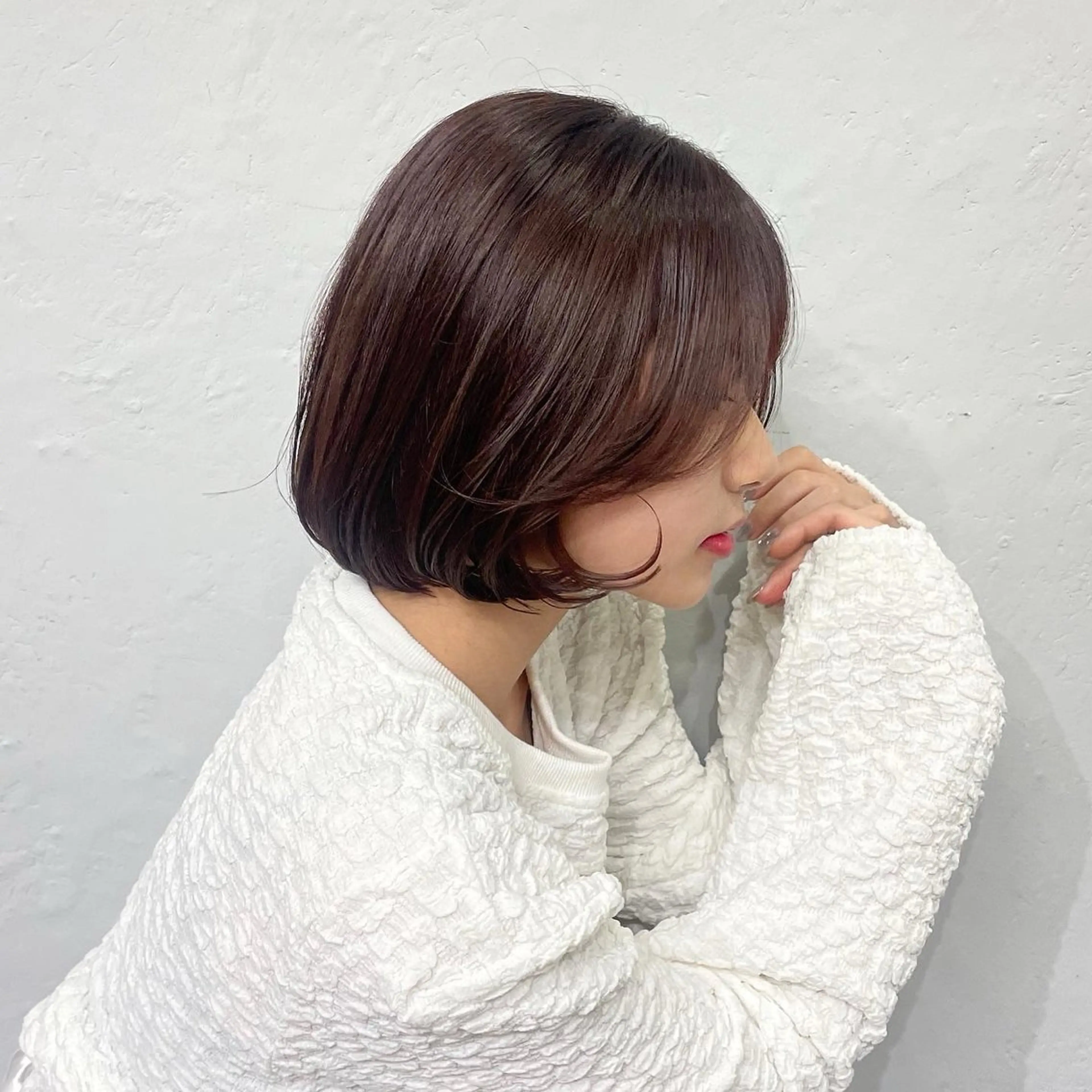 ショート ボブ aoi/暖色カラー/ プツッとボブ🎀のヘアスタイル