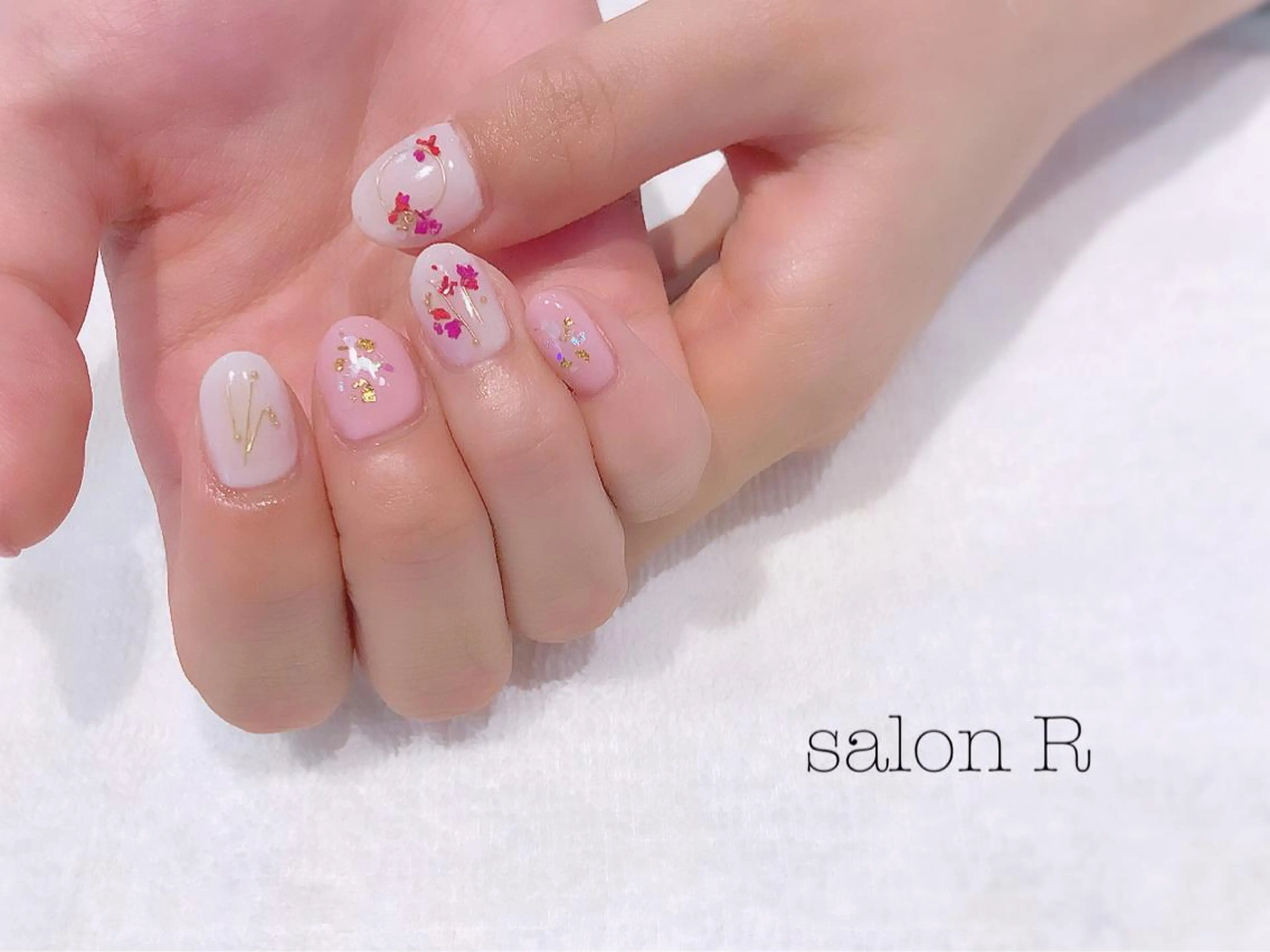 ネイル フラワーネイル ハンドネイル Re Pearl～コーディネートサロン～ 市駅前店所属・NARUMI HYODOのネイルデザイン