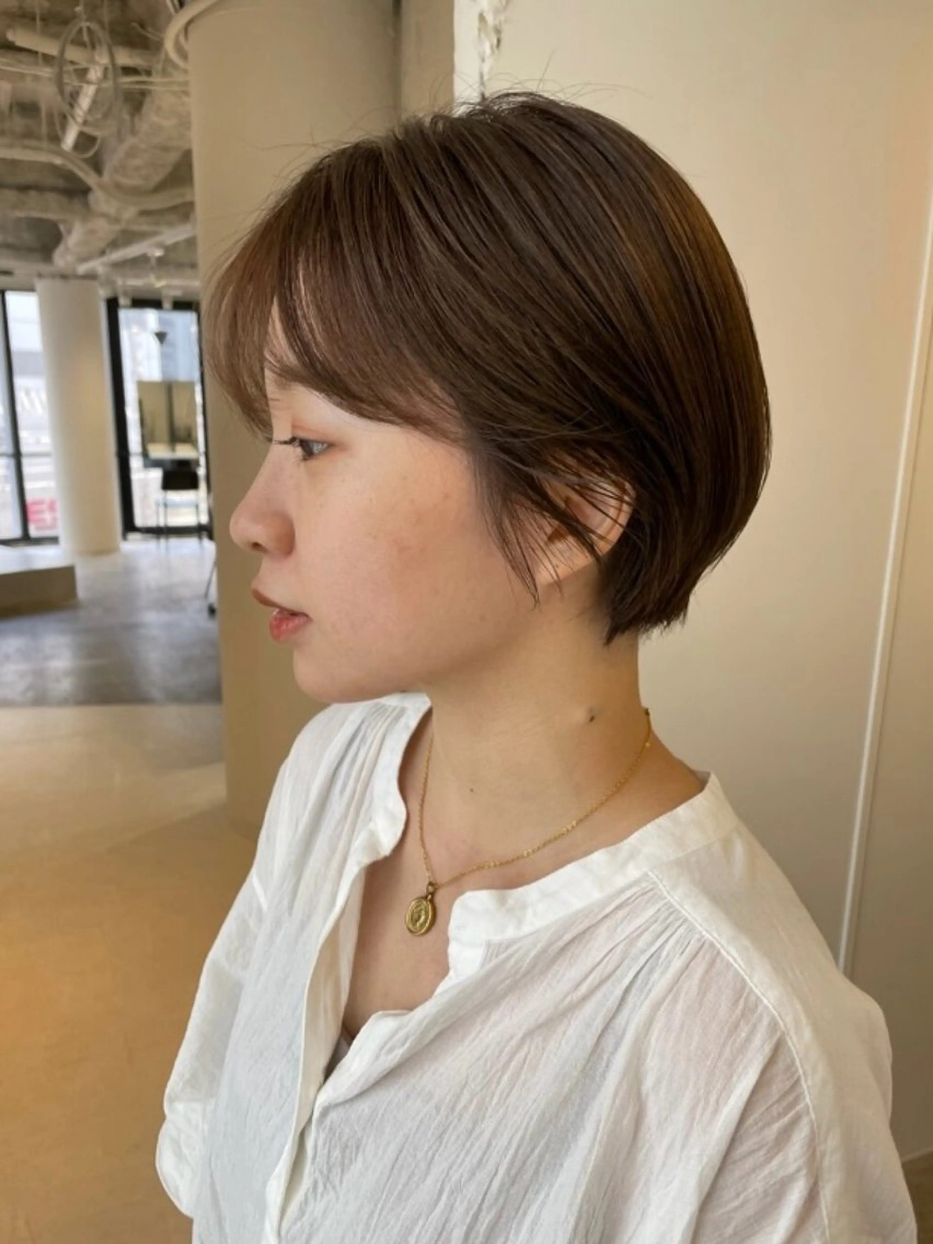 ショート カラー 丸みショート ショートヘア 🟡ひろの/ツヤ カラー/髪質改善🟡のヘアスタイル