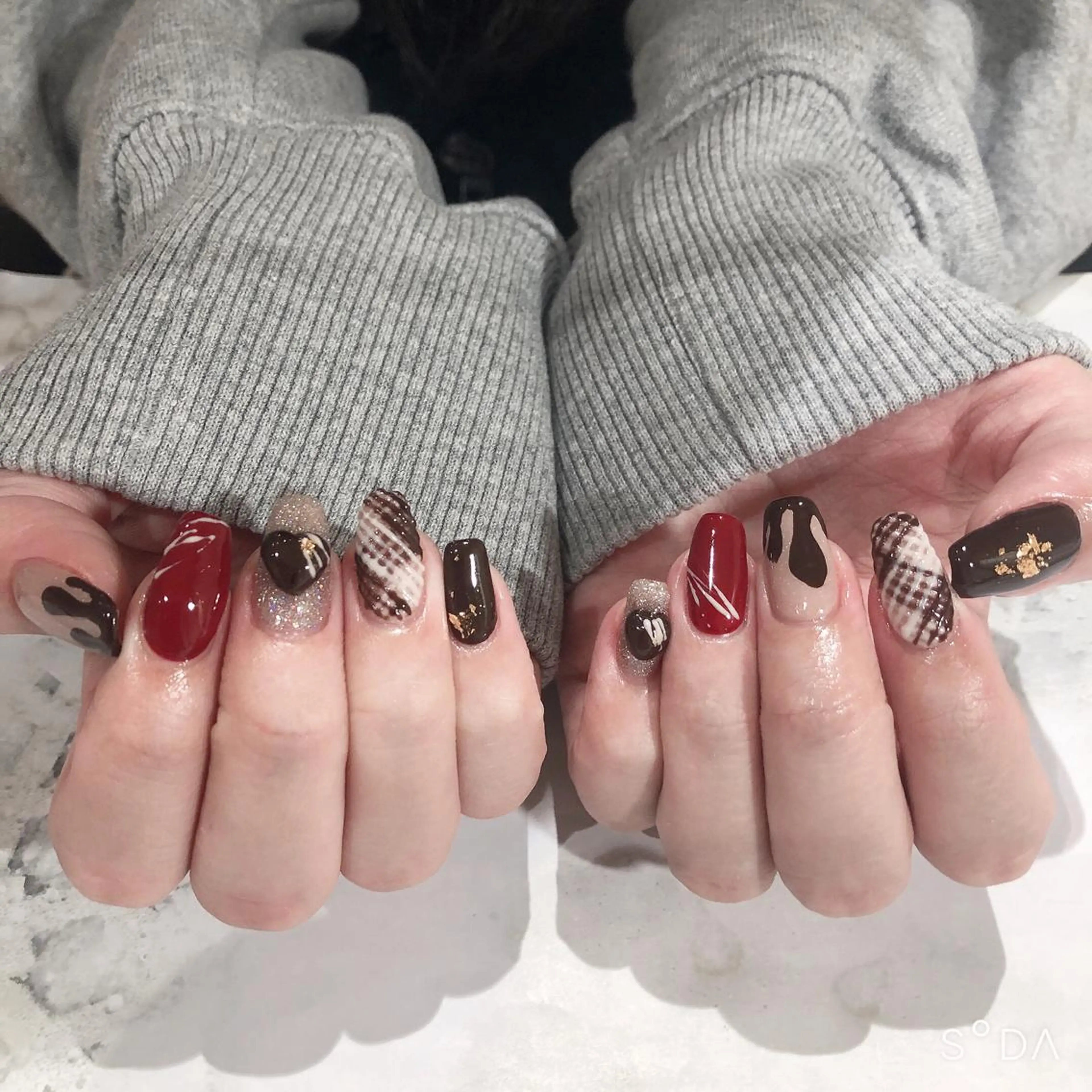 ネイル バレンタイン ハンドネイル 吉野✨ ネイルデザイナー✨のネイルデザイン