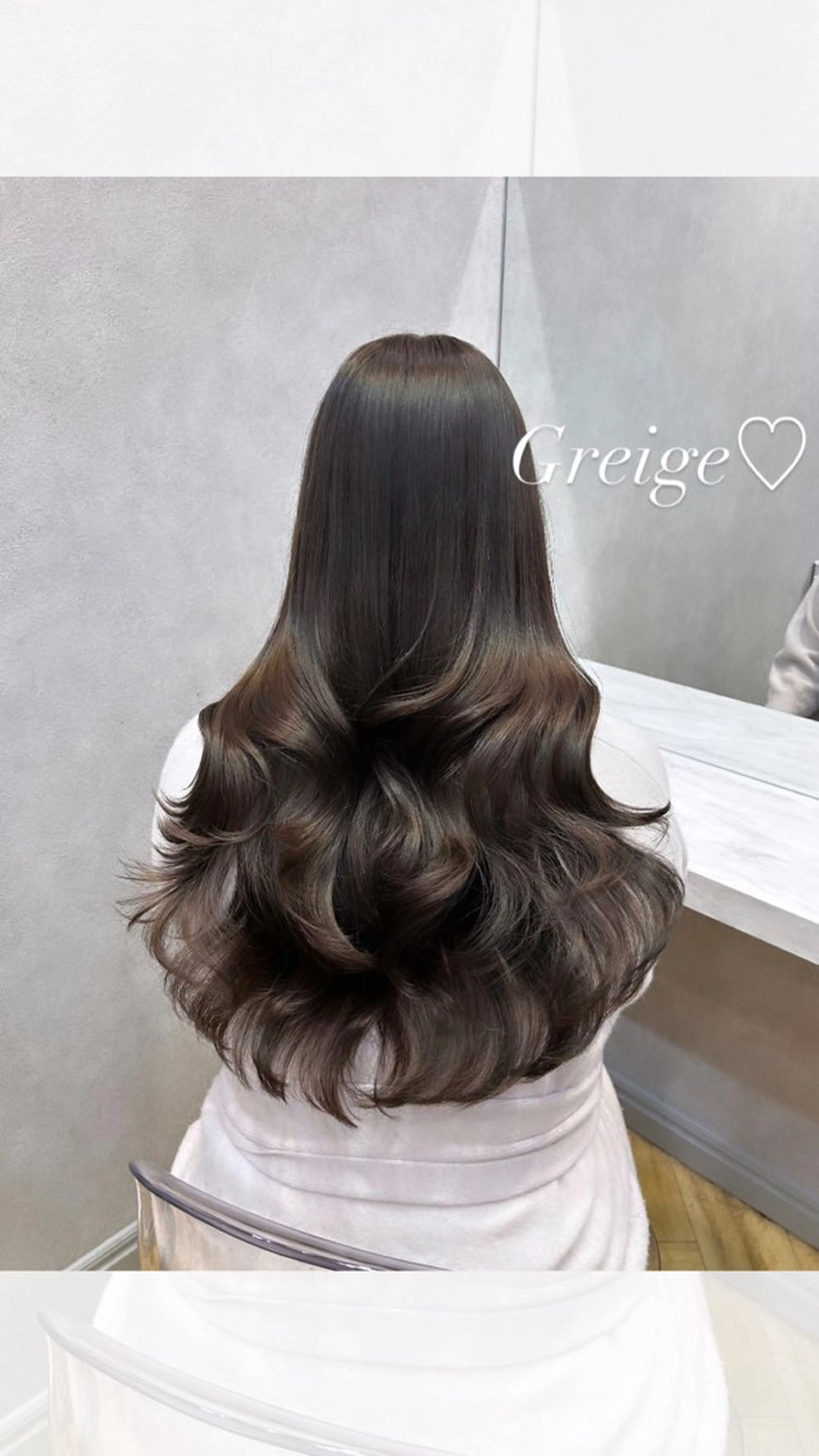 ロング カラー グレージュ 🩷韓国ヘア/ヨシン モリ🩷Maikaのヘアスタイル