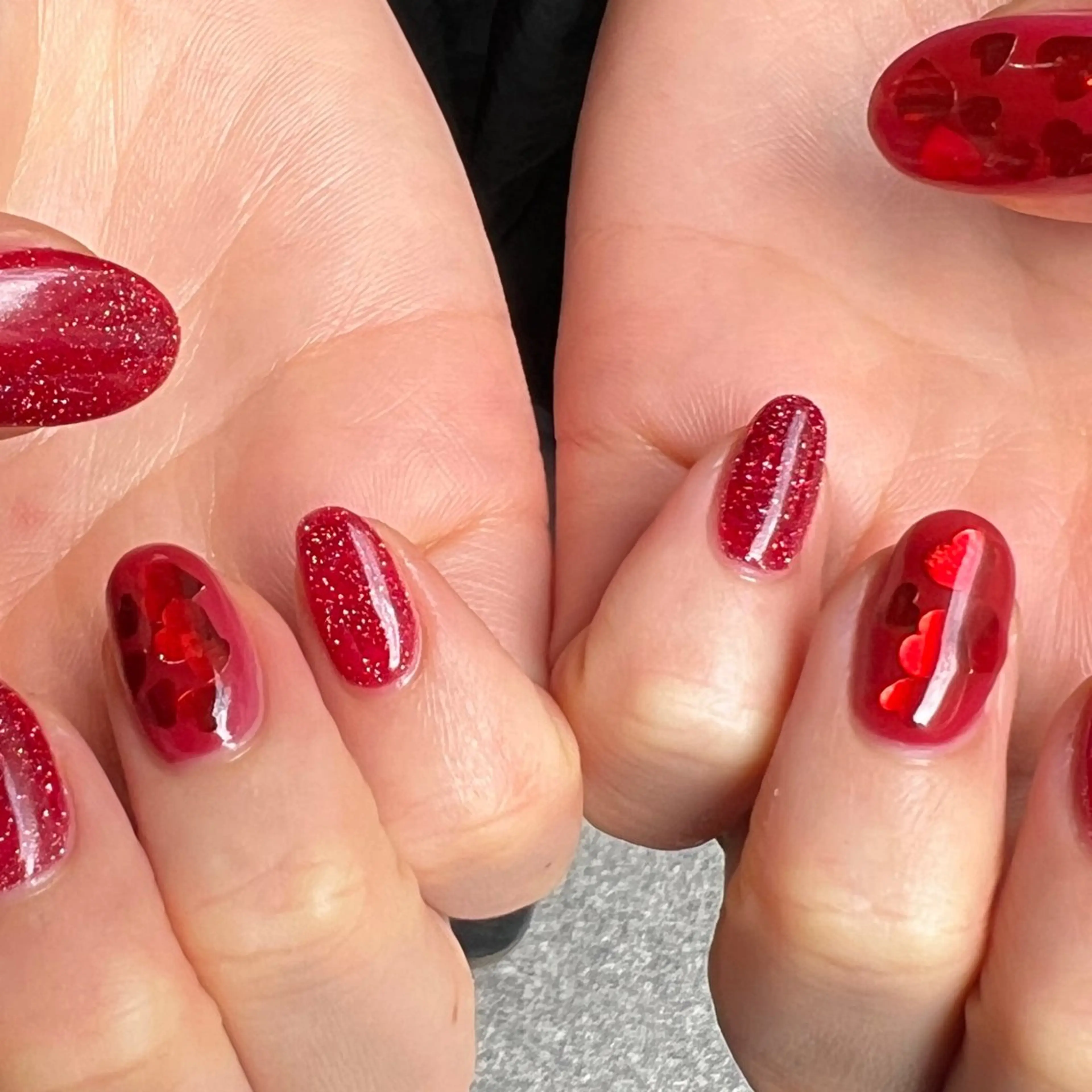 ネイル ハート バレンタイン 個性派ニュアンス nuts nail所属・【池袋】nuts nail　なつみのネイルデザイン